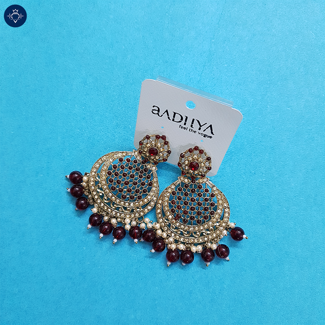 Raktima Gulzar Earrings – Timeless Elegance in Red! 