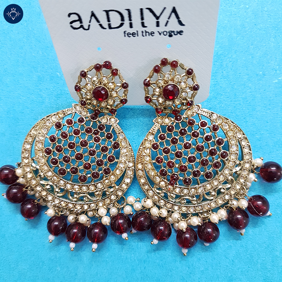 Raktima Gulzar Earrings – Timeless Elegance in Red! 