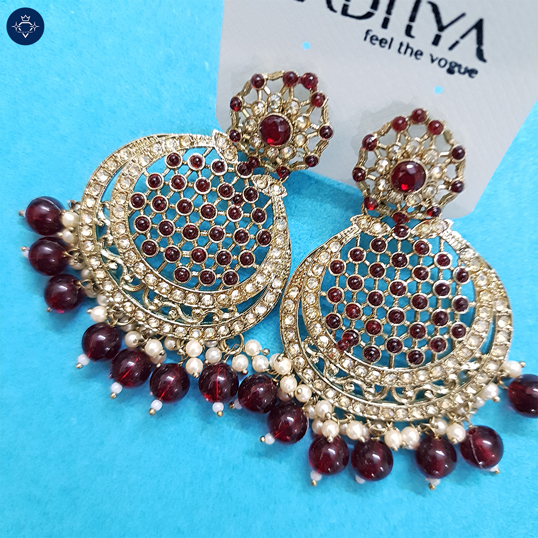 Raktima Gulzar Earrings – Timeless Elegance in Red! 