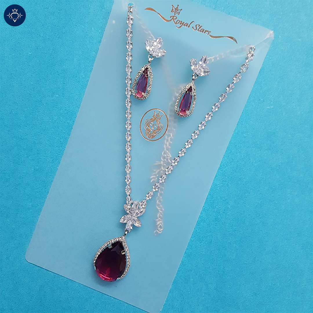 Royal Ruby Necklace Set – Elegance in Every Detail!