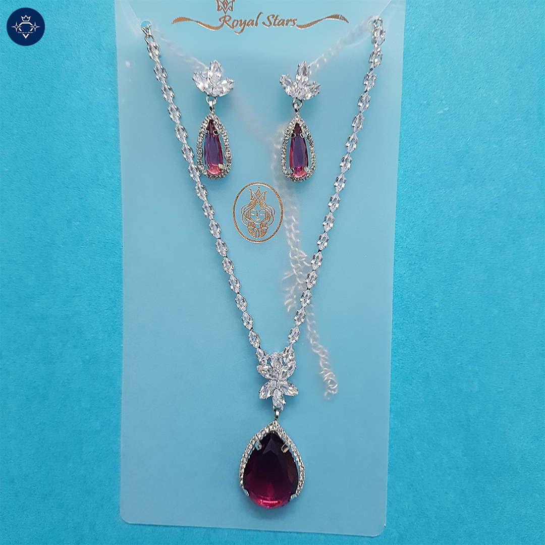 Royal Ruby Necklace Set – Elegance in Every Detail!