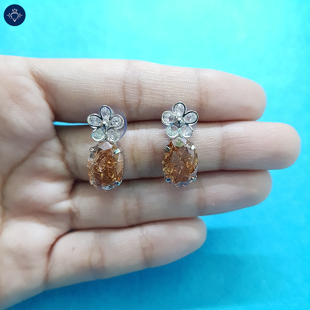 Amber Bloom Studs
