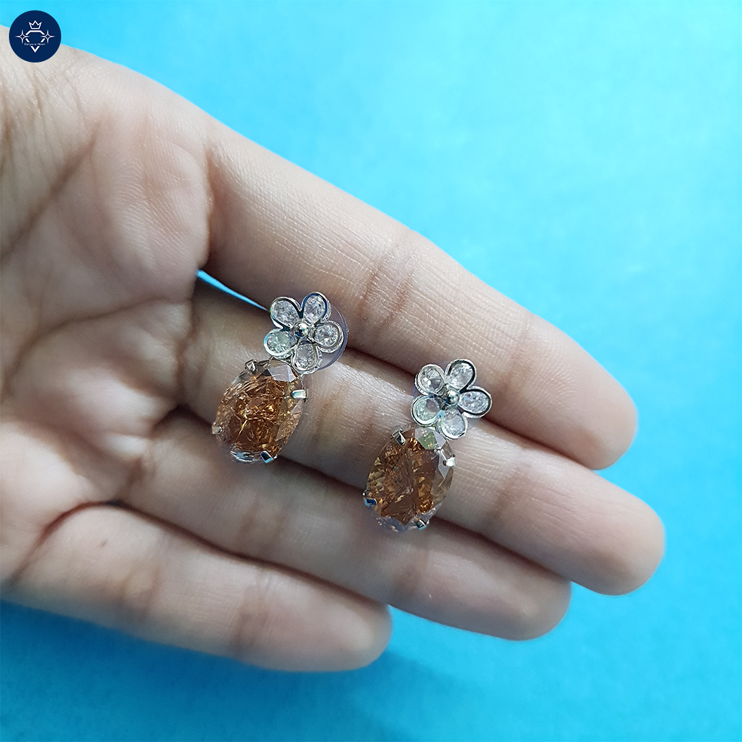 Amber Bloom Studs