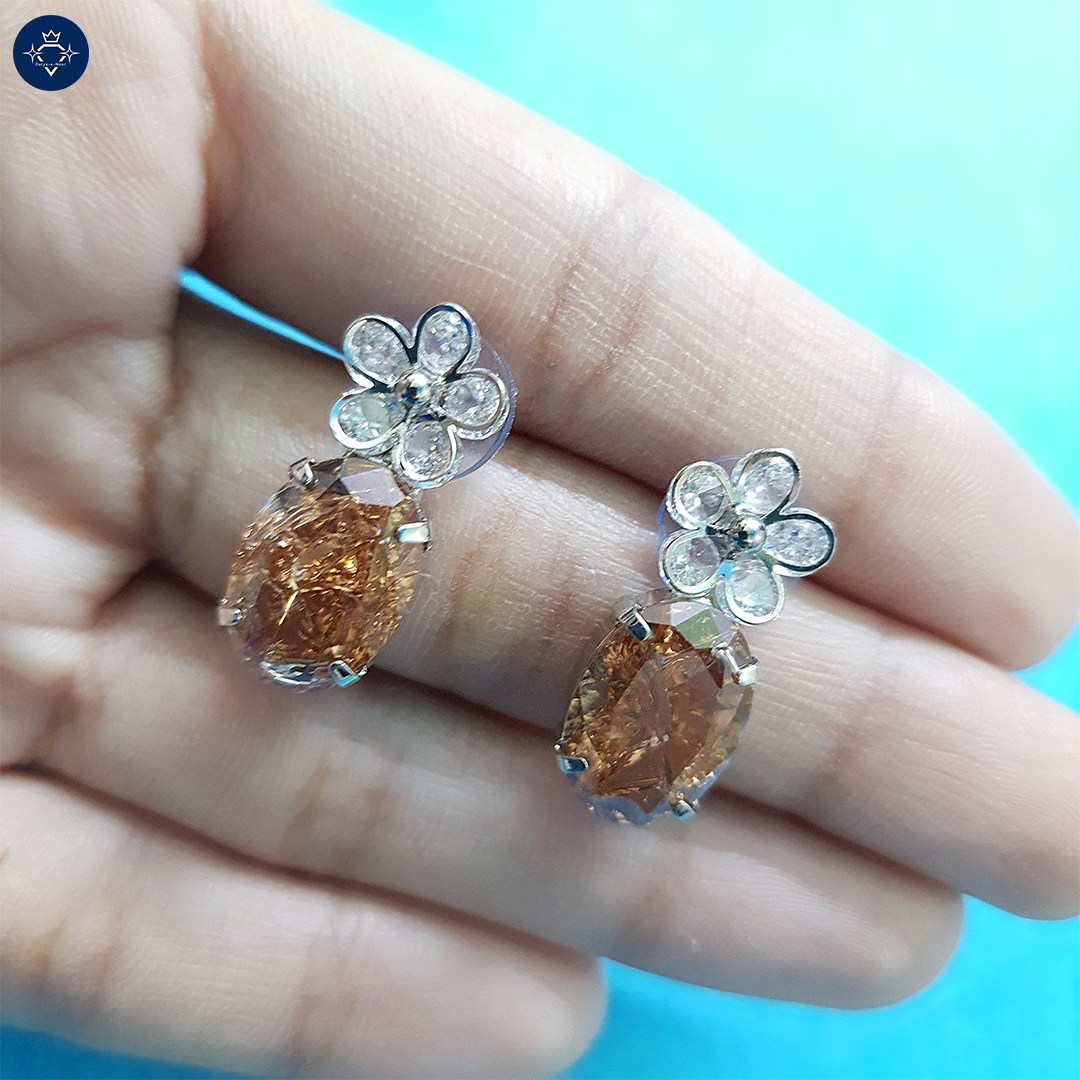 Amber Bloom Studs