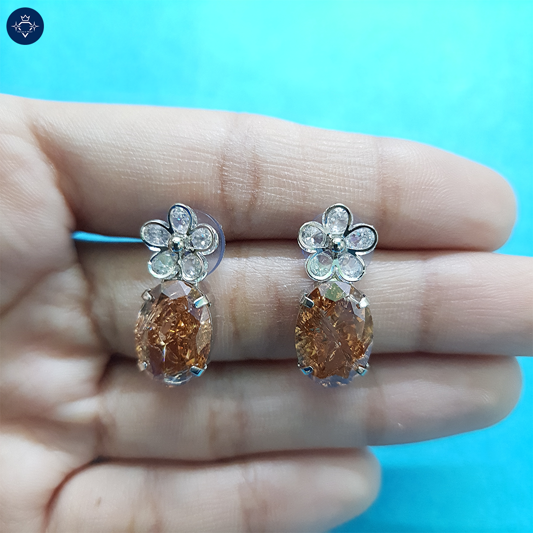 Amber Bloom Studs