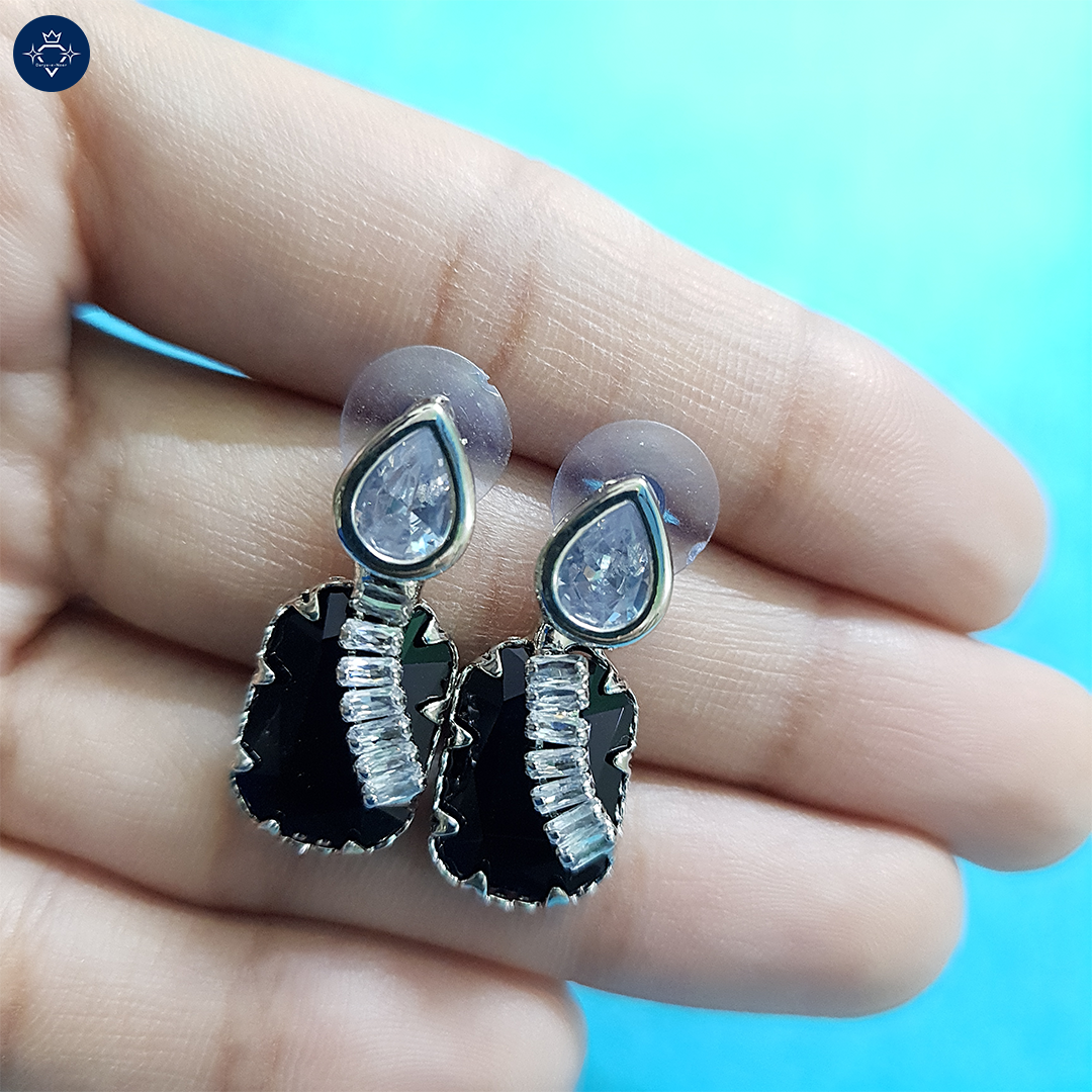 Onyx Baguette Earrings – Bold. Sleek. Unforgettable.