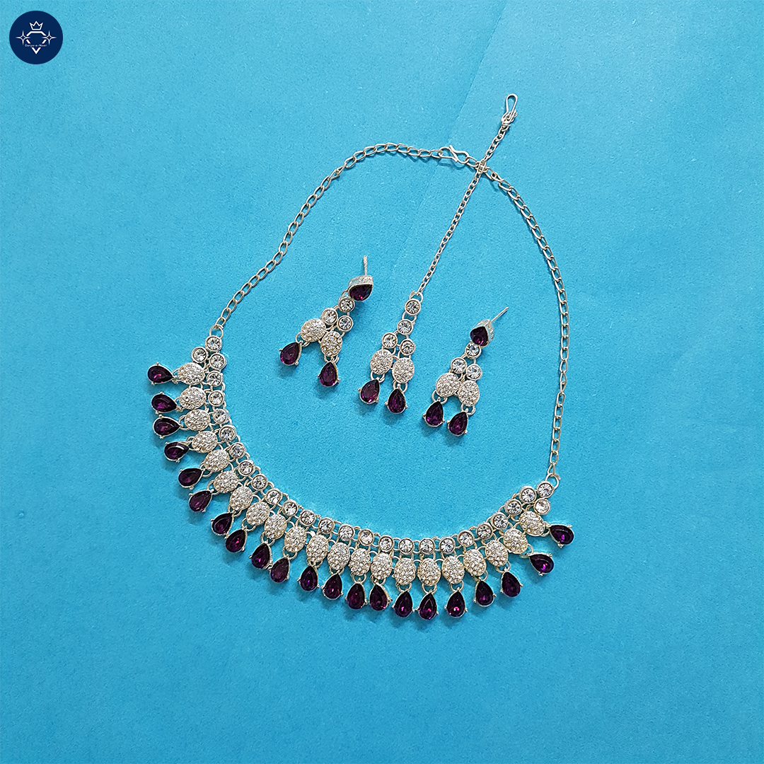 Violet Cascade Necklace Set