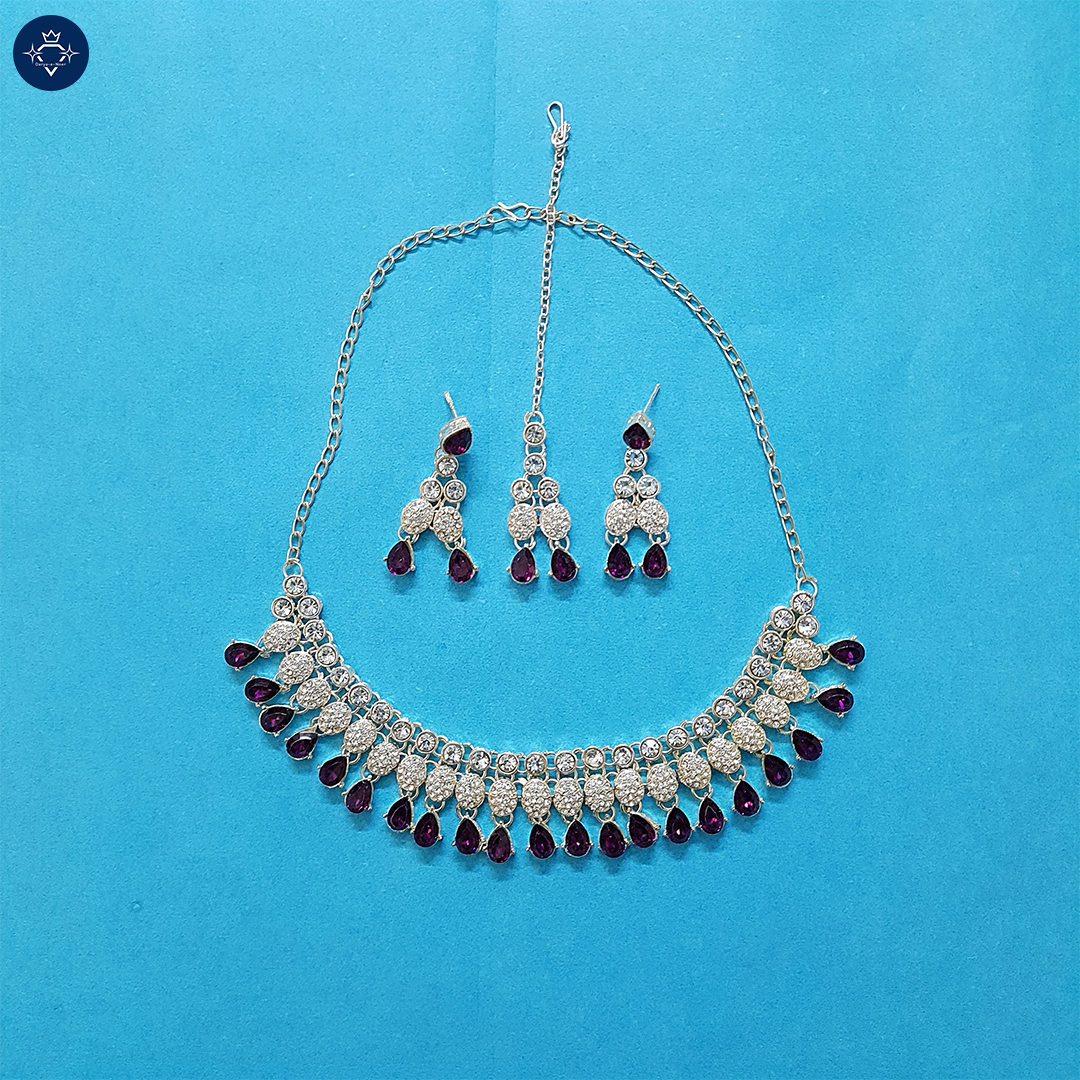 Violet Cascade Necklace Set