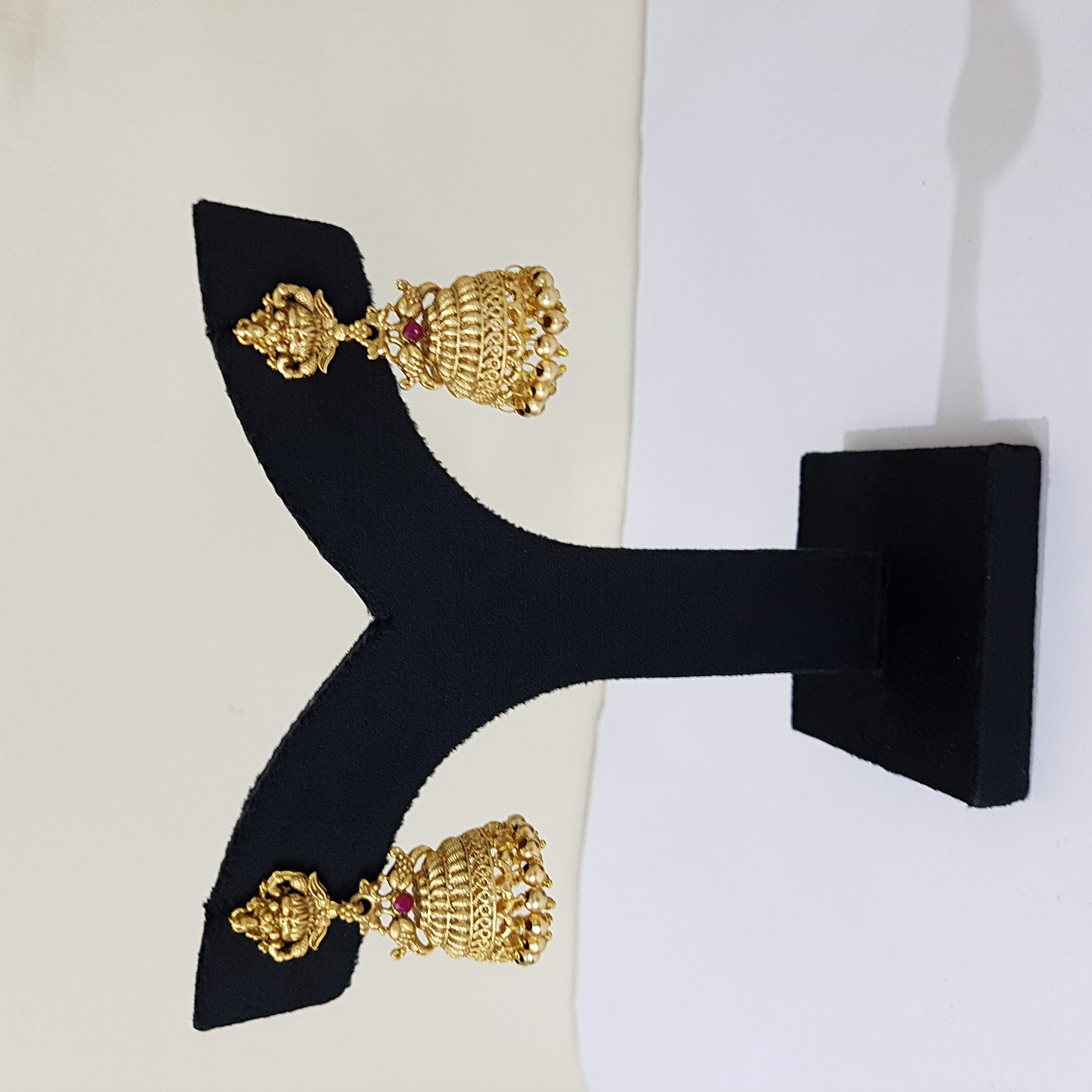 Vedika Jhumkas – Temple-Inspired Gold Dome Earrings | Devi Dhaara Collection