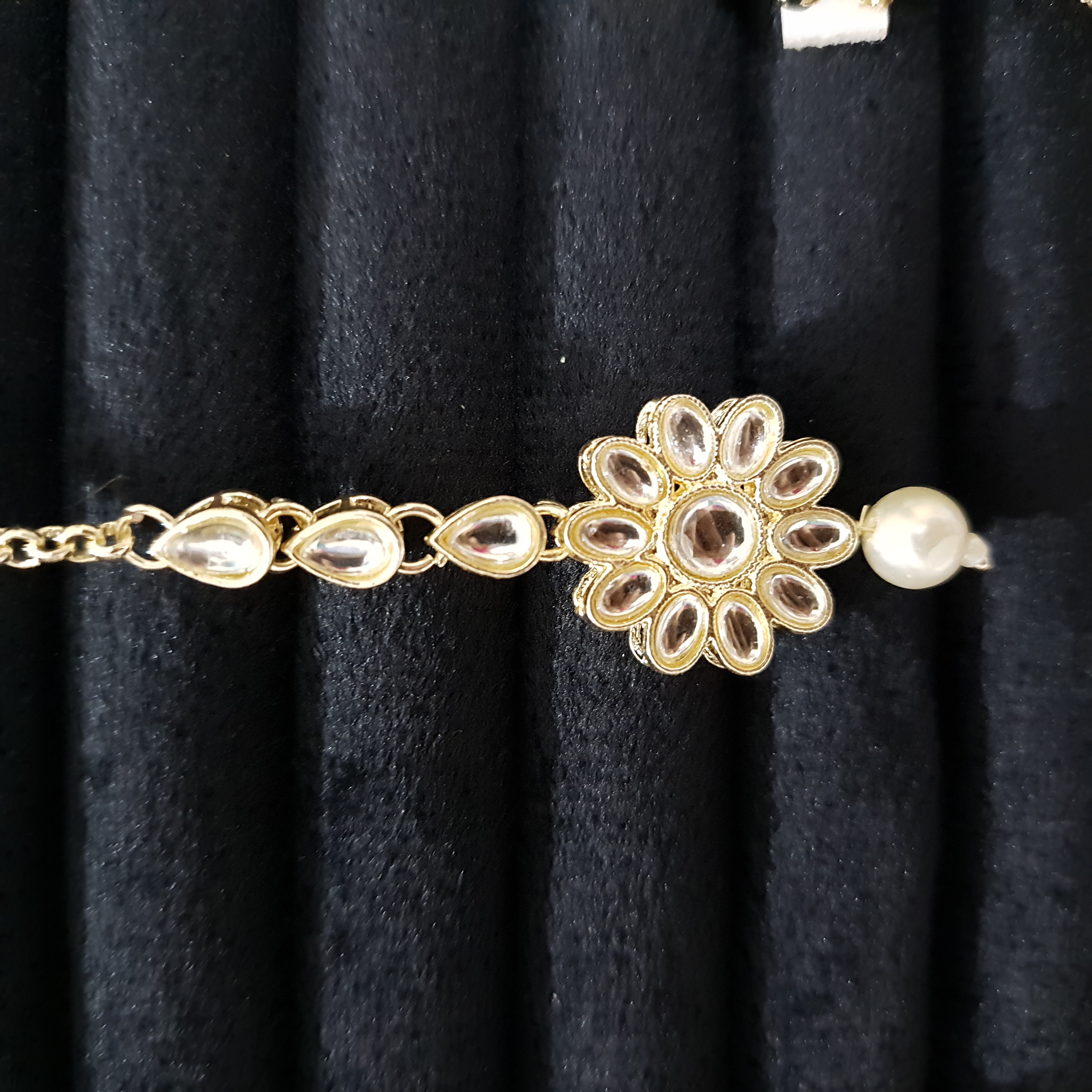 Amolika – White Pearl Jhumka + Maangtikka Set | Devasena Edit Collection