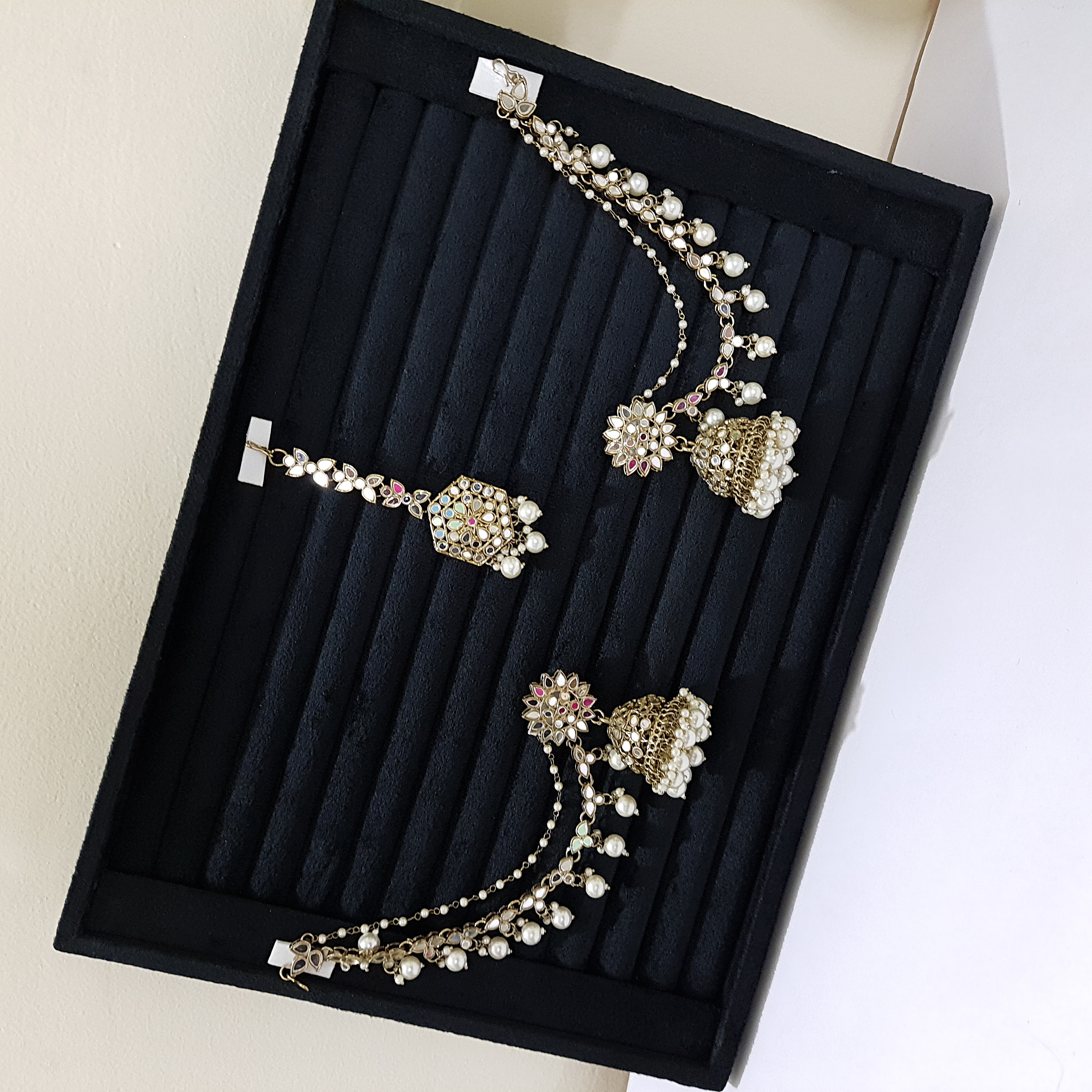 Devsena Edit Mirror Work Jhumkas – Floral Kundan Jhumka Set with Maangtikka | Devasena Edit Collection