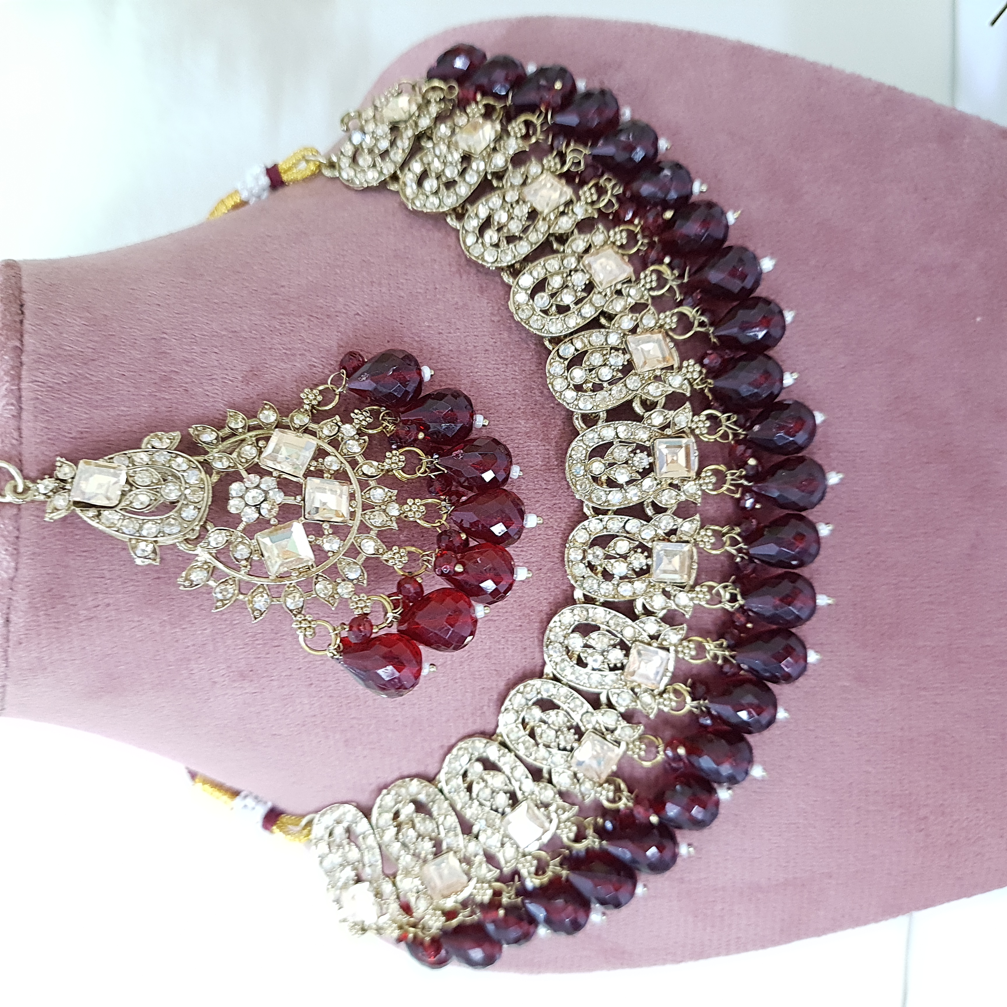 Aarambh – Maroon Bridal Necklace Set | Emerging Empress Collection
