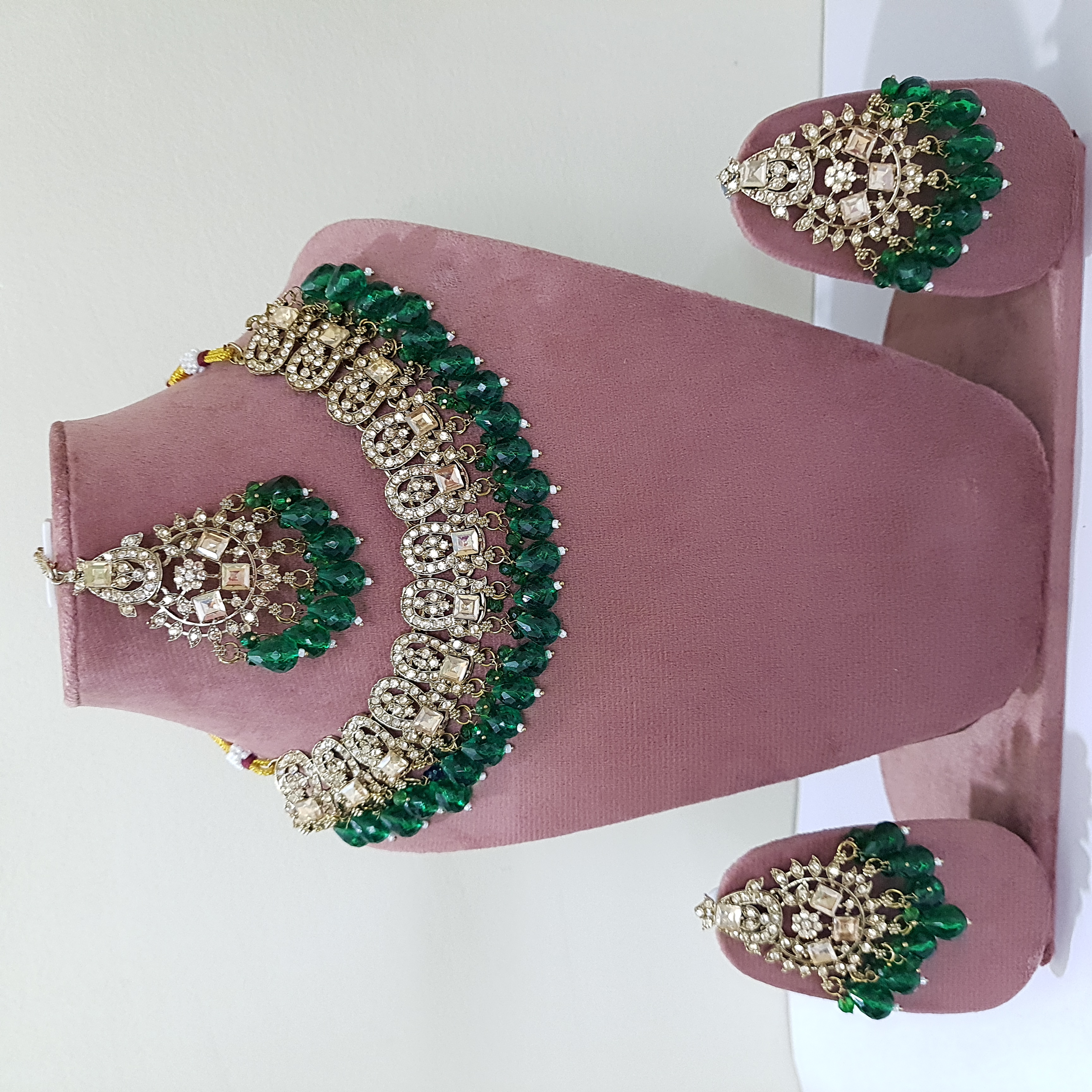 Viridya – Green Kundan Necklace Set | Emerging Empress Collection