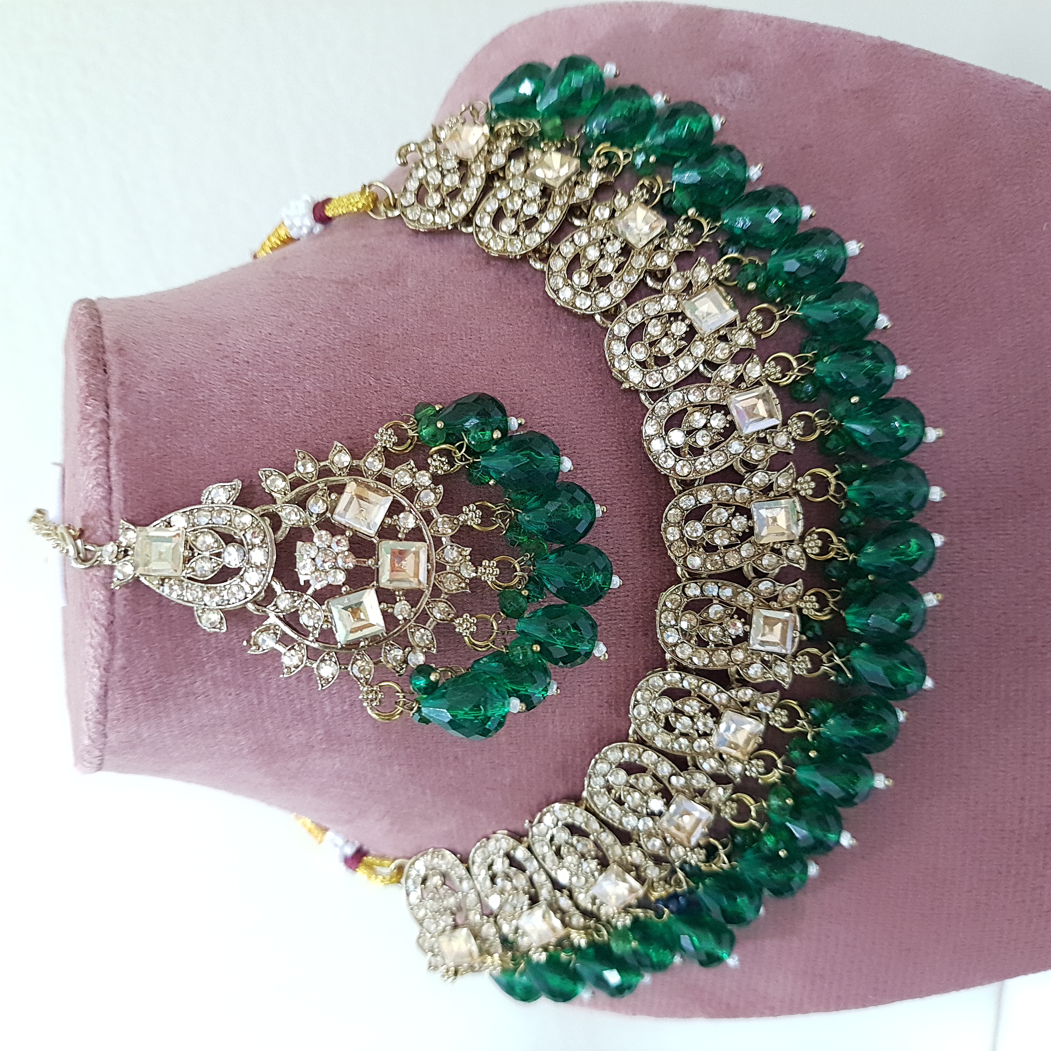 Viridya – Green Kundan Necklace Set | Emerging Empress Collection