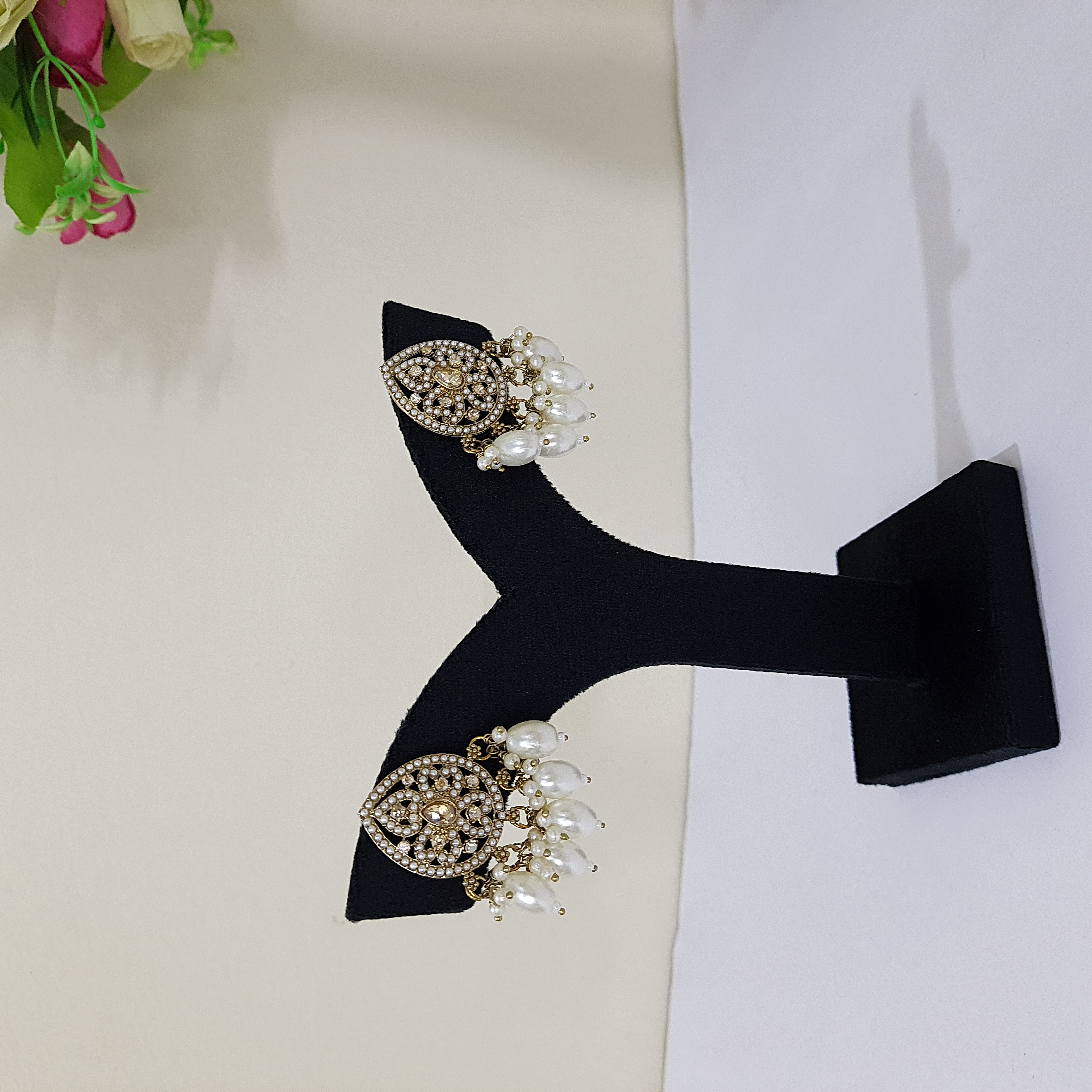 Moti Mantra Golden Studs | Moti Mantra Collection