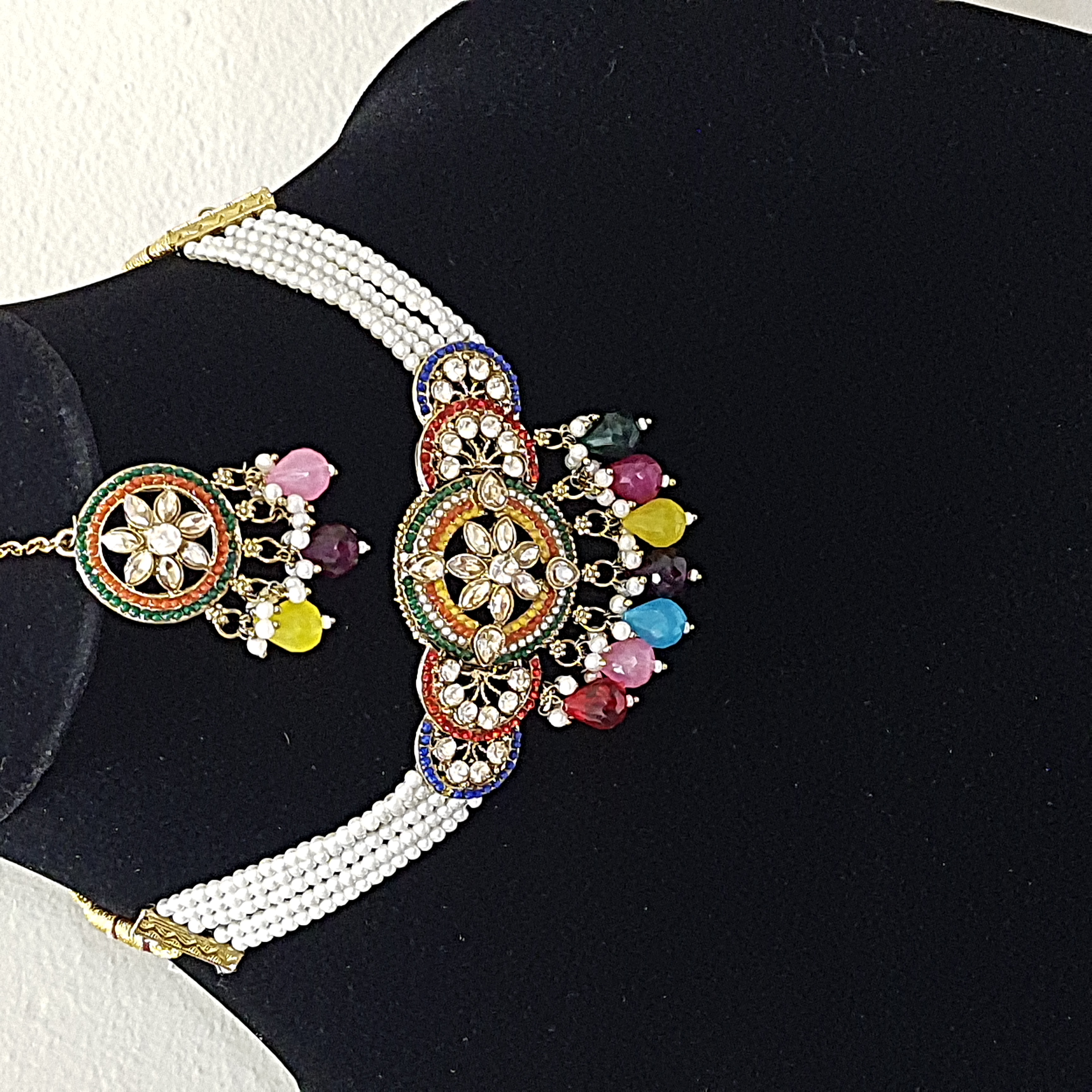 Moti Ranga – Multicolor Pearl Choker Set | Moti Mantra Collection