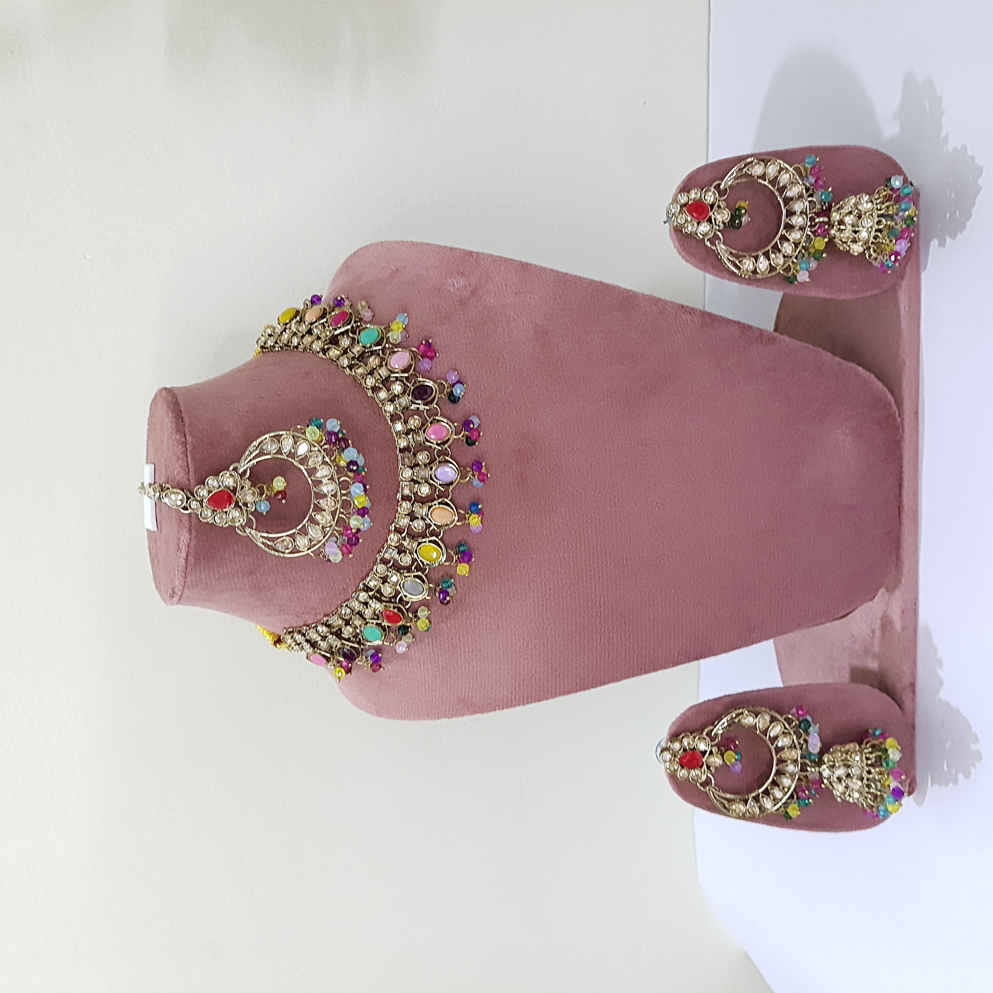 Indradhanush Charm Necklace Set – Rainbow Bridal Jewellery | Rang Raagini Collection