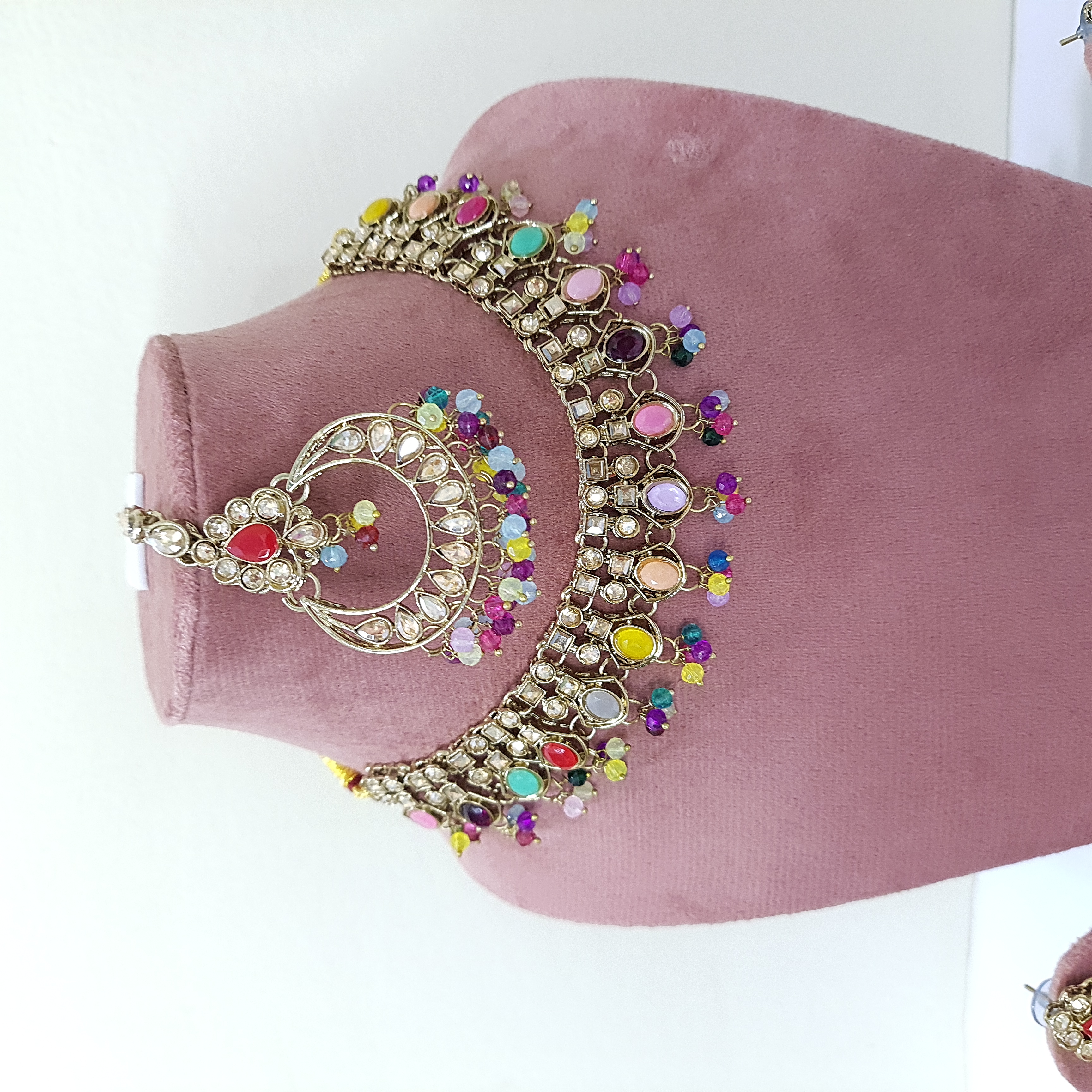 Indradhanush Charm Necklace Set – Rainbow Bridal Jewellery | Rang Raagini Collection
