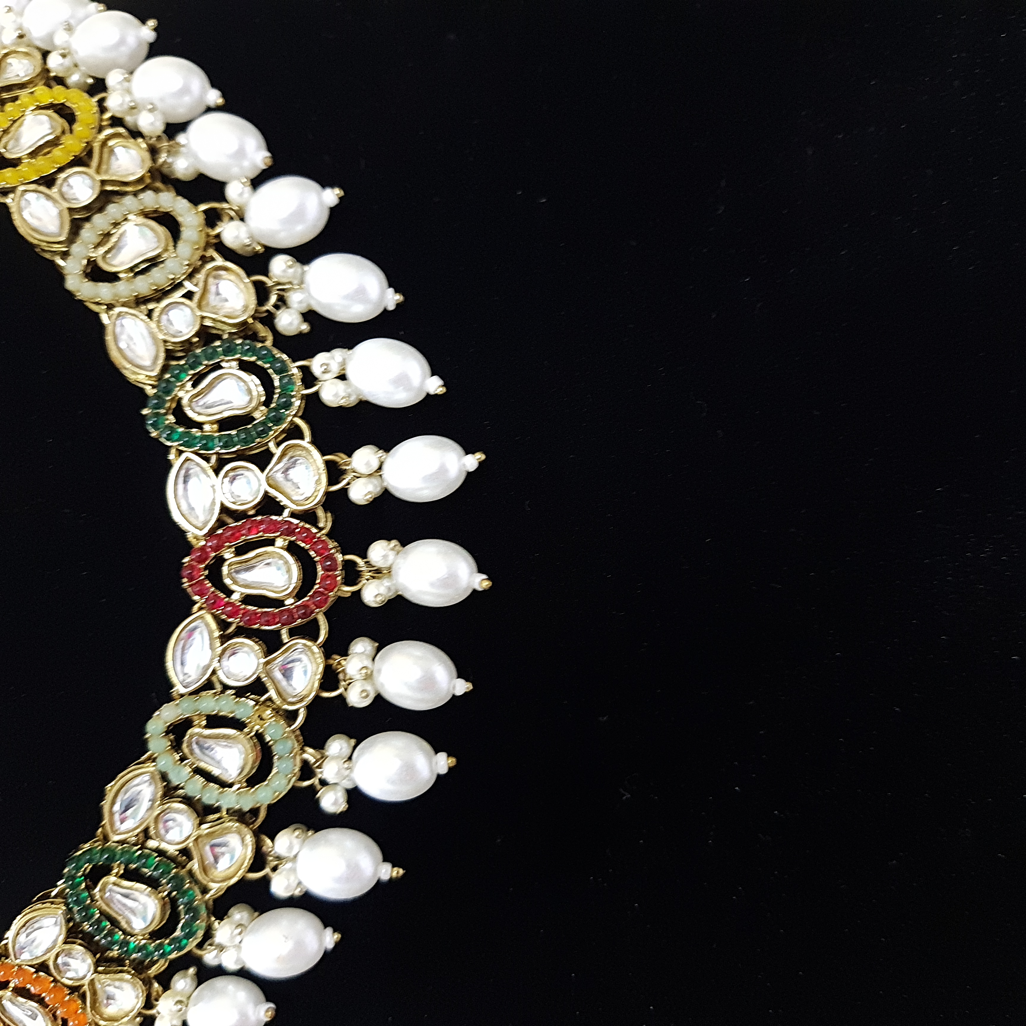Madhurima – Kundan Moti Necklace Set with Jhumkas and Maangtikka | Rang Raagini Collection