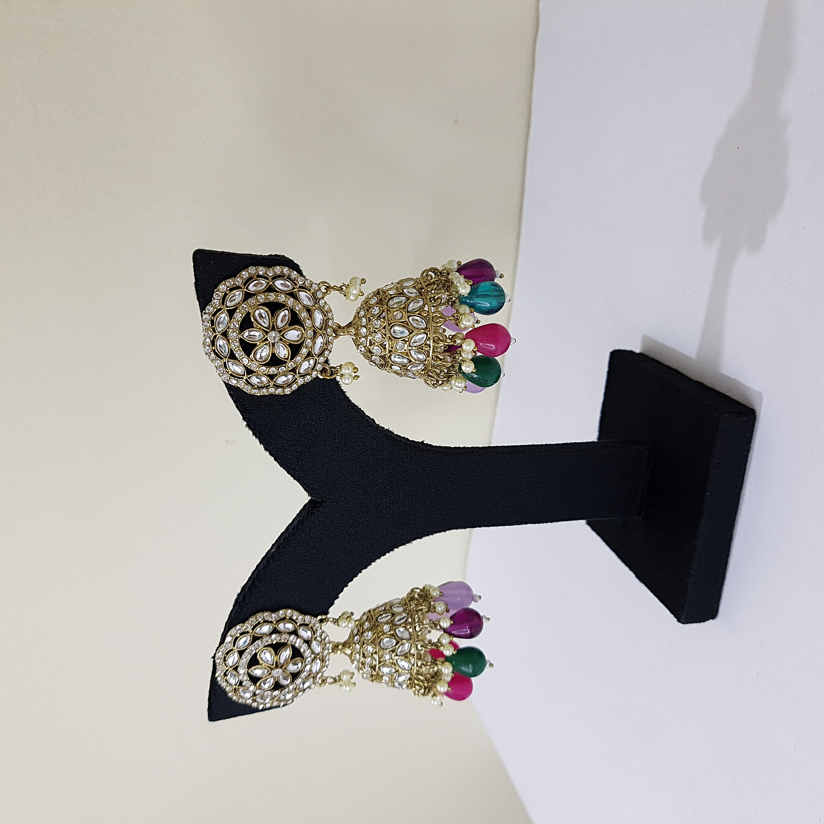 Navrangini – Multicolor Kundan Dome Jhumkas | Rang Raagini Collection