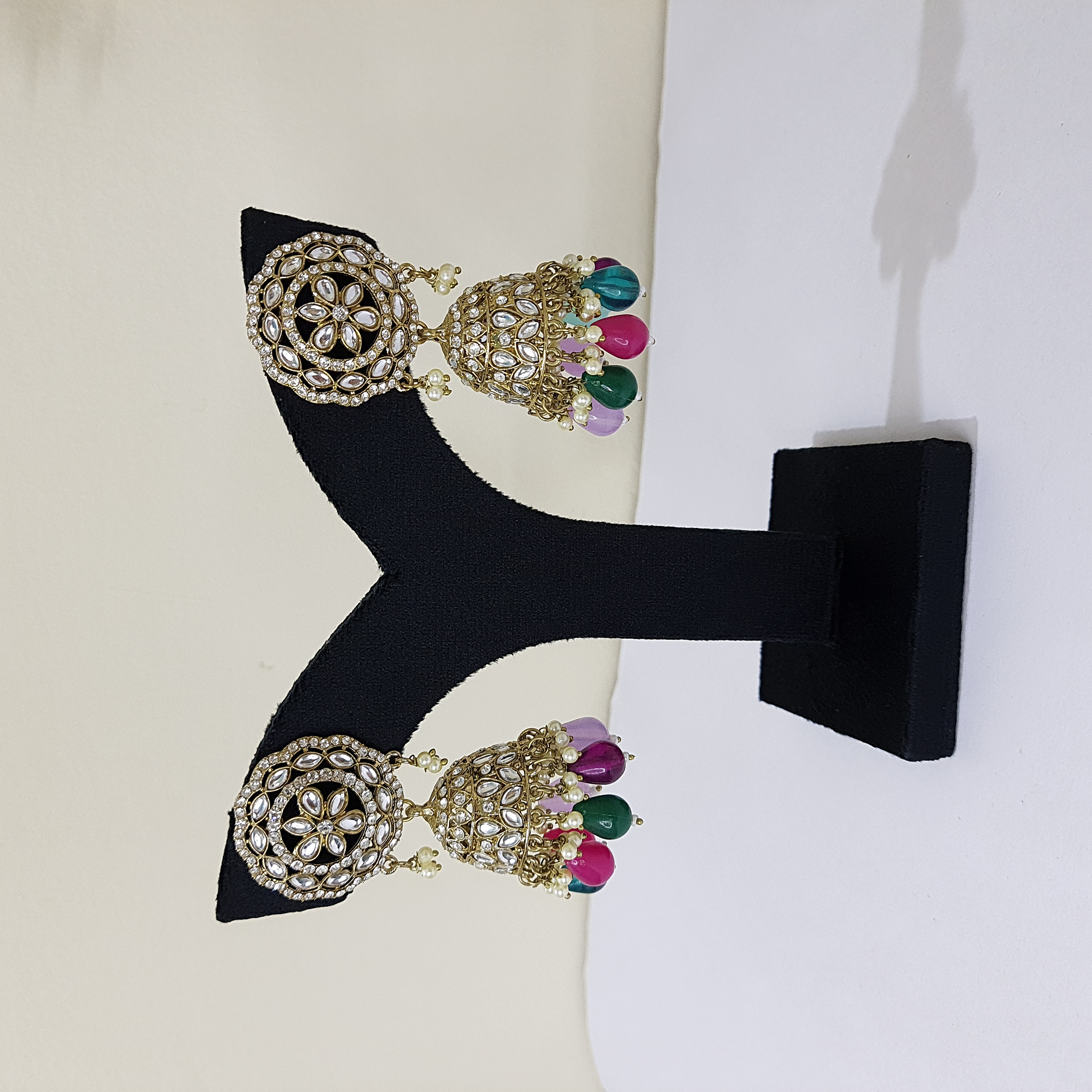 Navrangini – Multicolor Kundan Dome Jhumkas | Rang Raagini Collection