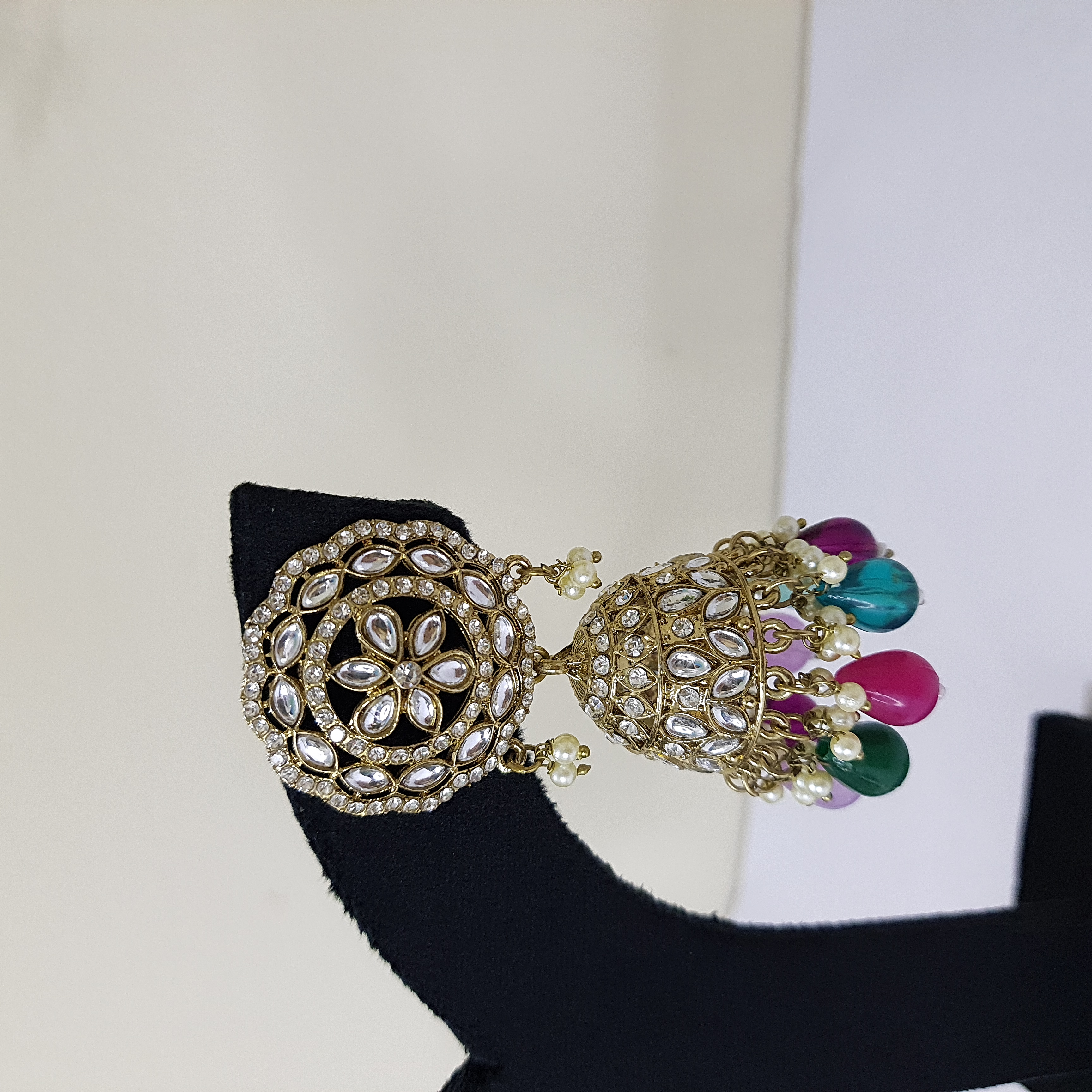 Navrangini – Multicolor Kundan Dome Jhumkas | Rang Raagini Collection