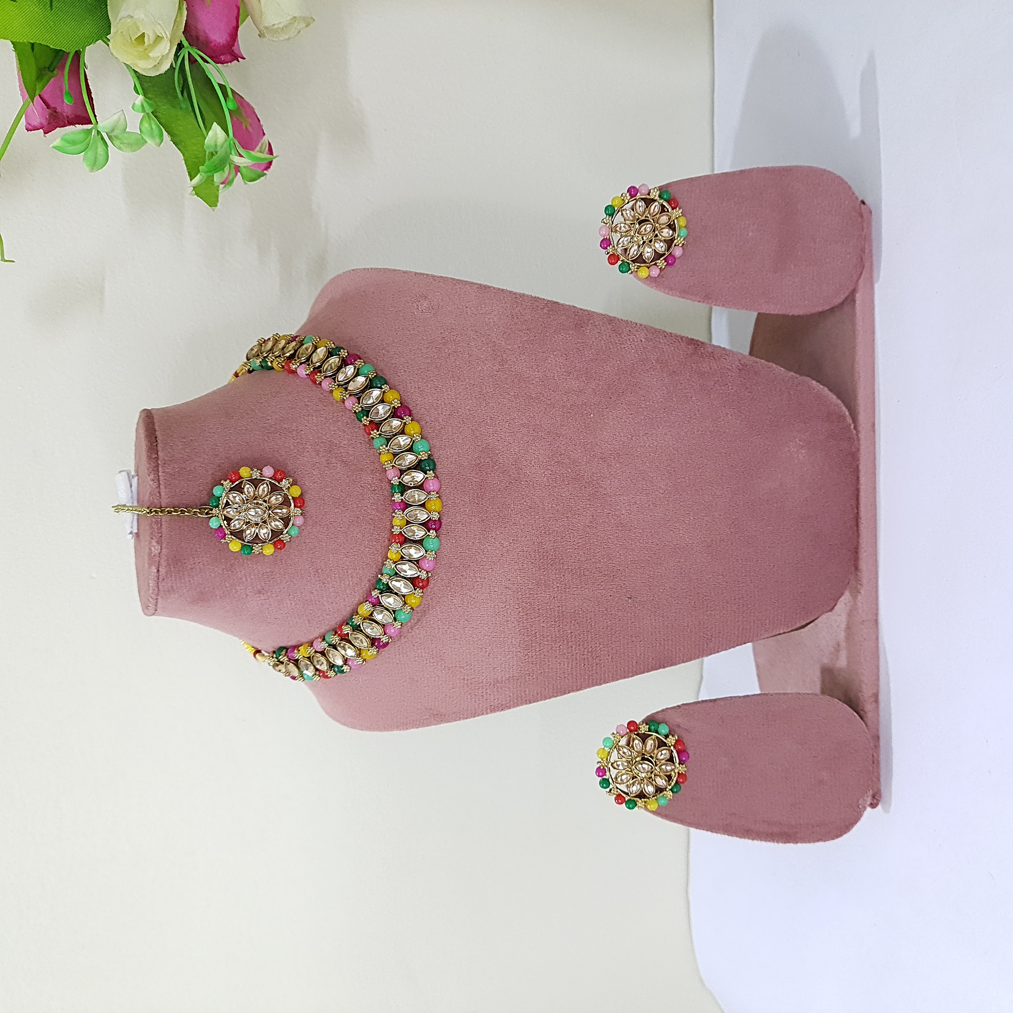 Rang Raagini – Multicolor Circular Kundan Necklace Set | Rang Raagini Collection