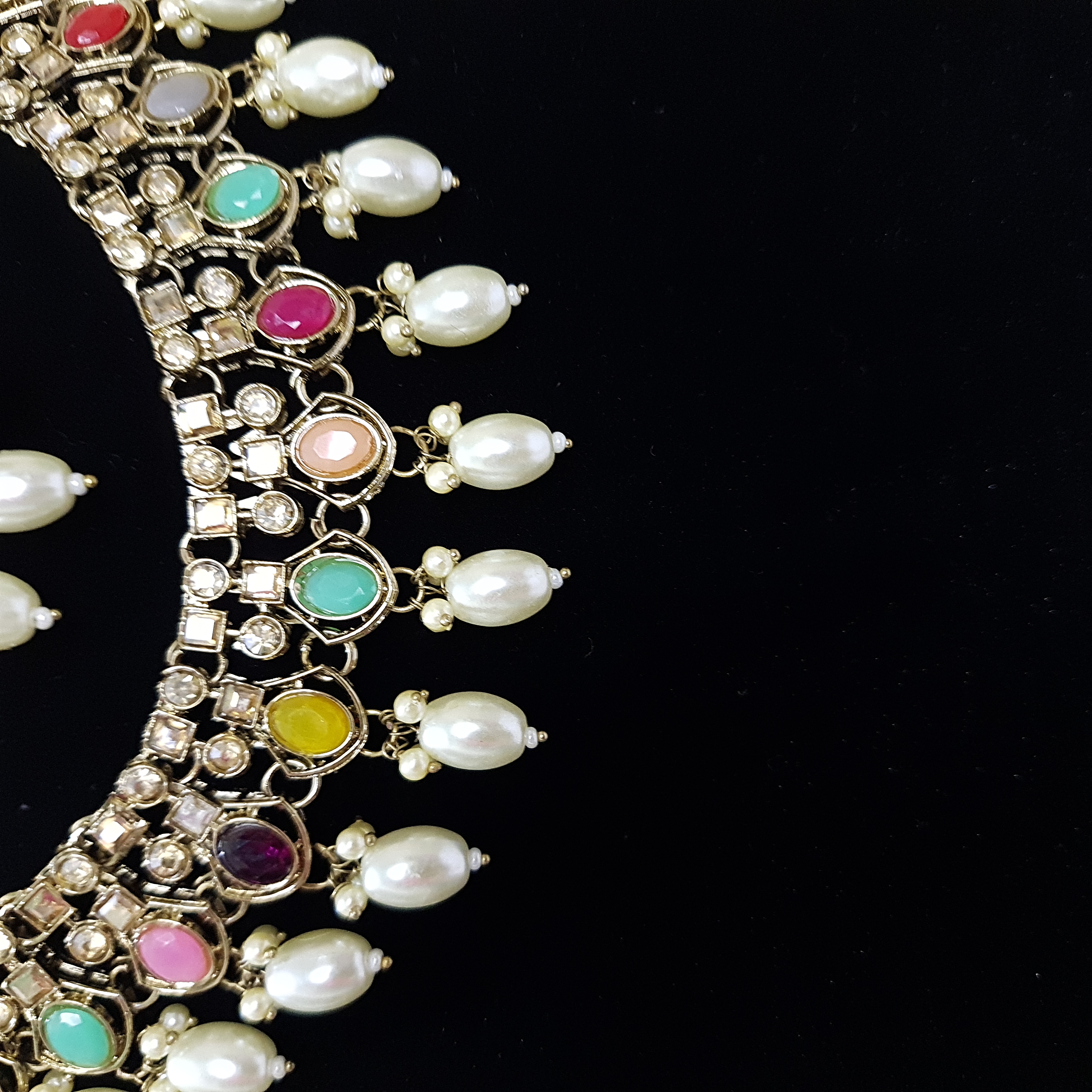 Rangkala – Multicolor Pearl Drop Necklace Set | Rang Raagini Collection