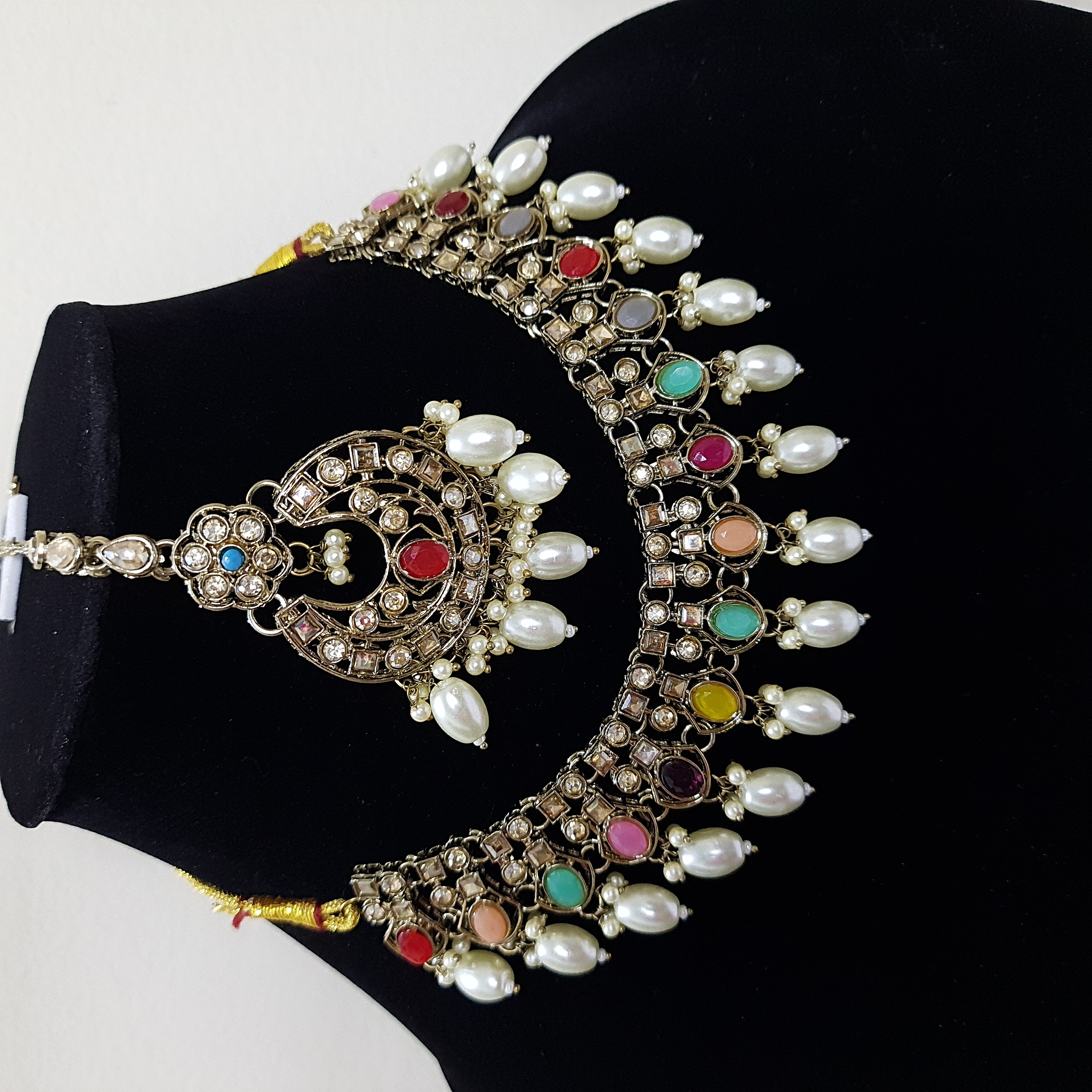 Rangkala – Multicolor Pearl Drop Necklace Set | Rang Raagini Collection