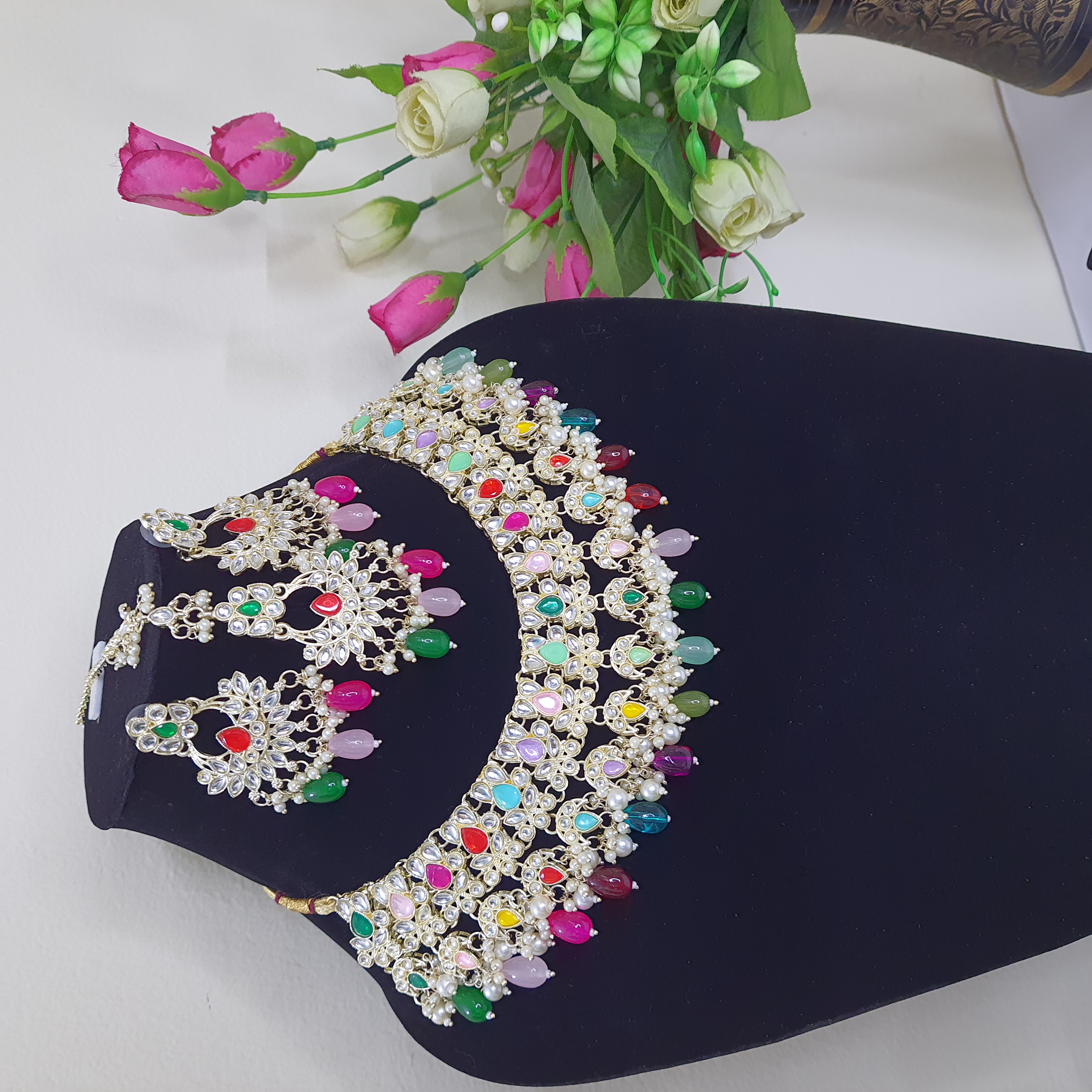 Rangmohini Necklace Set – Multicolored Kundan Statement | Rang Raagini Collection
