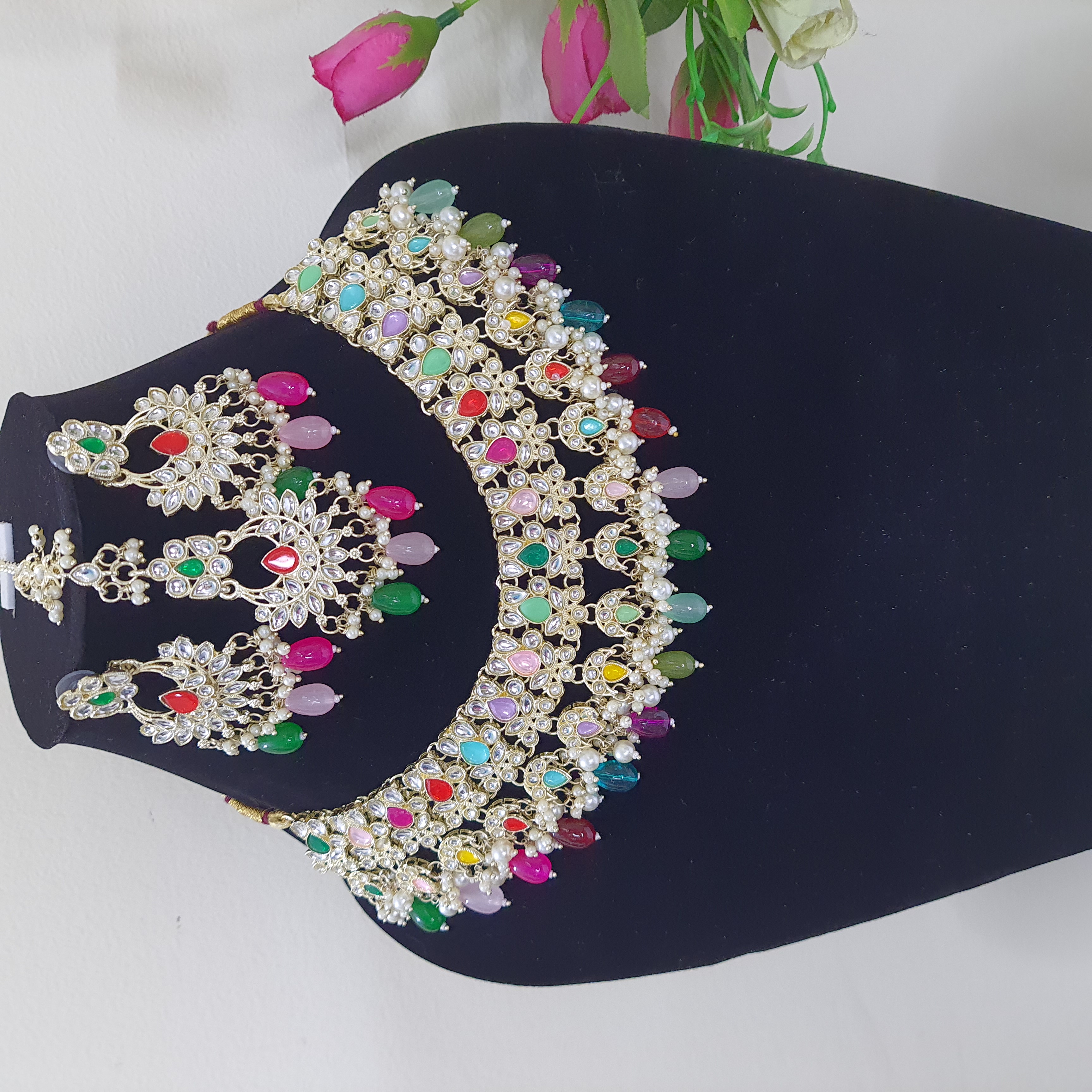 Rangmohini Necklace Set – Multicolored Kundan Statement | Rang Raagini Collection