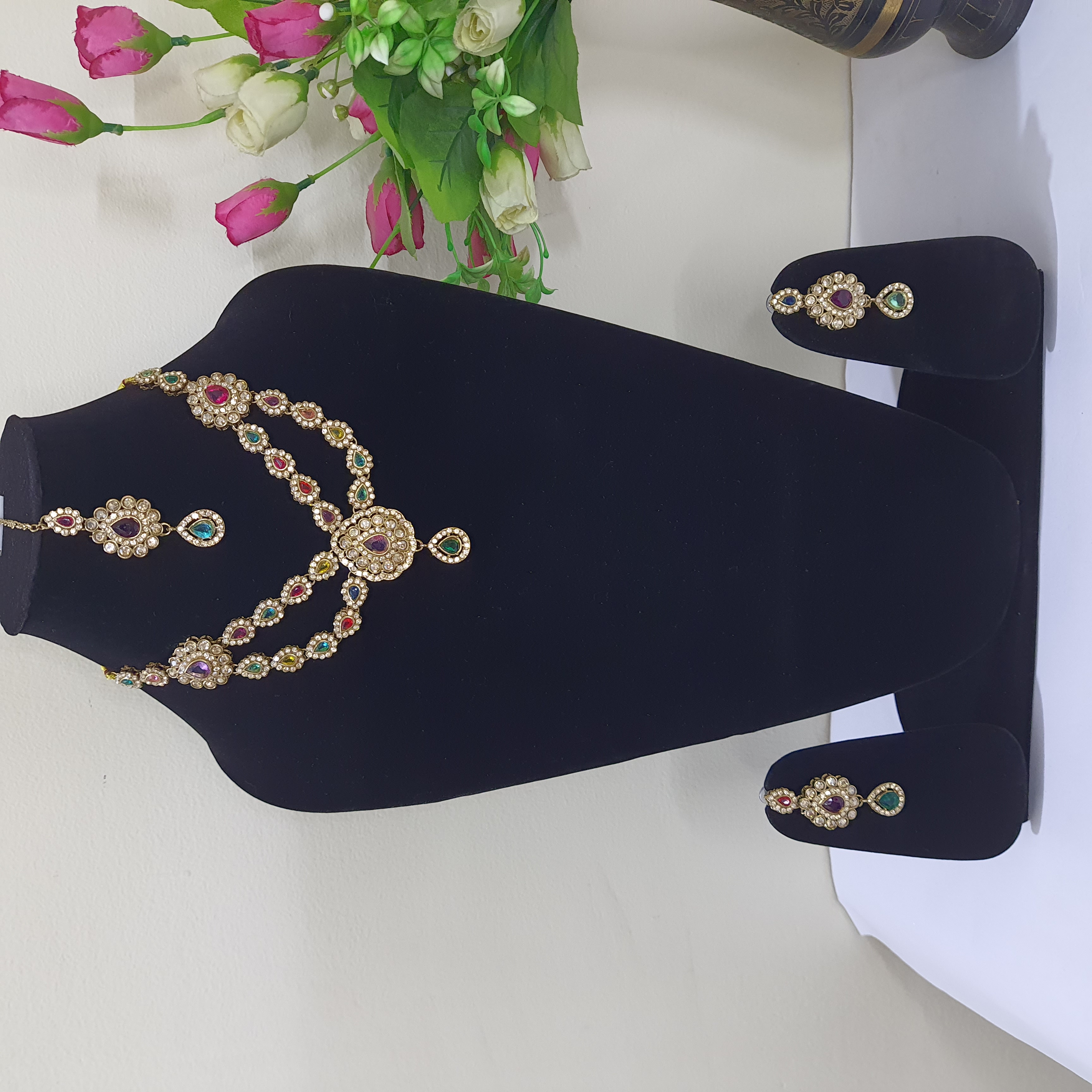 Rangreza Necklace Set – Pastel Kundan Layers | Rang Raagini Collection
