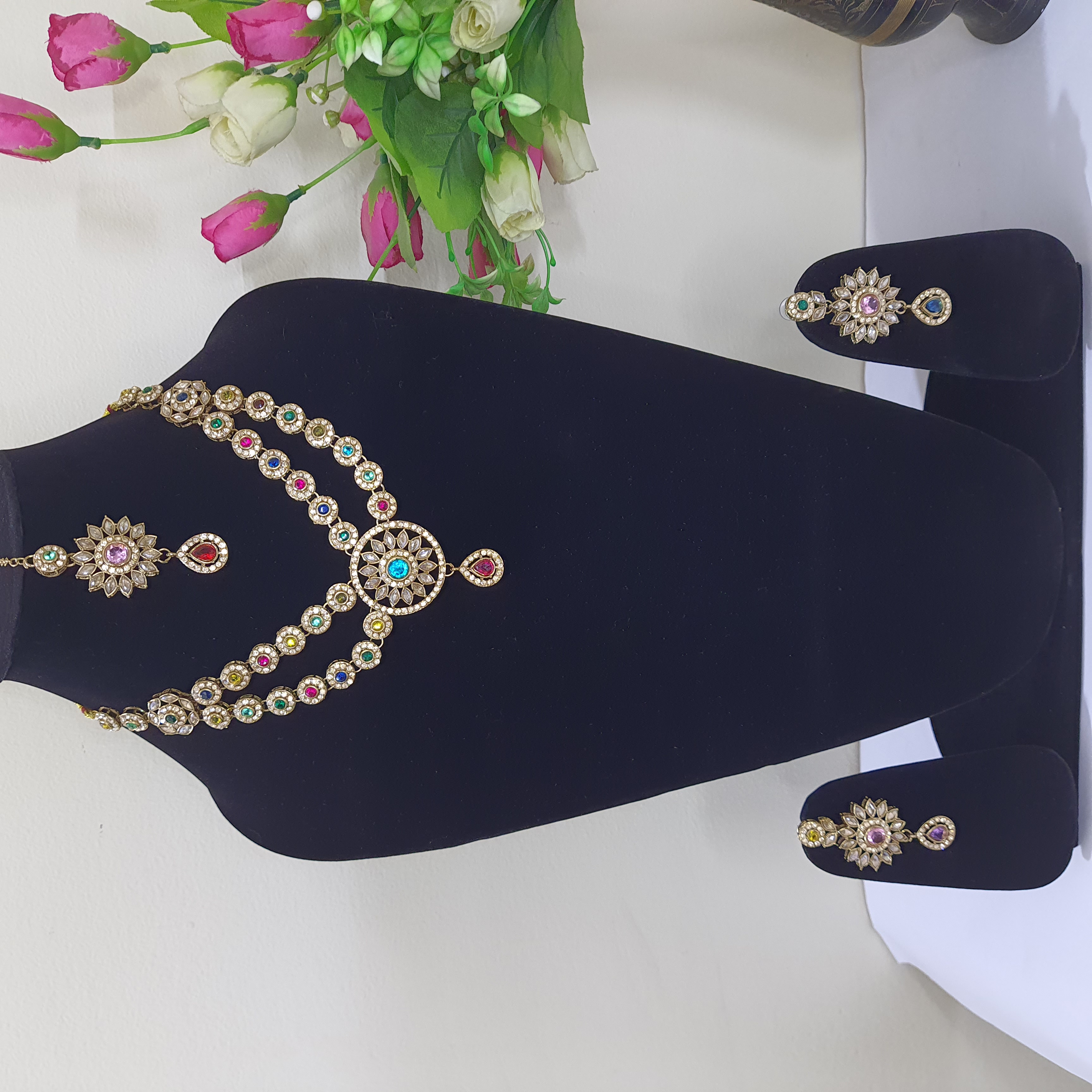 Ras Rang Necklace Set – Multi-Layered Royal Kundan Set | Rang Raagini Collection