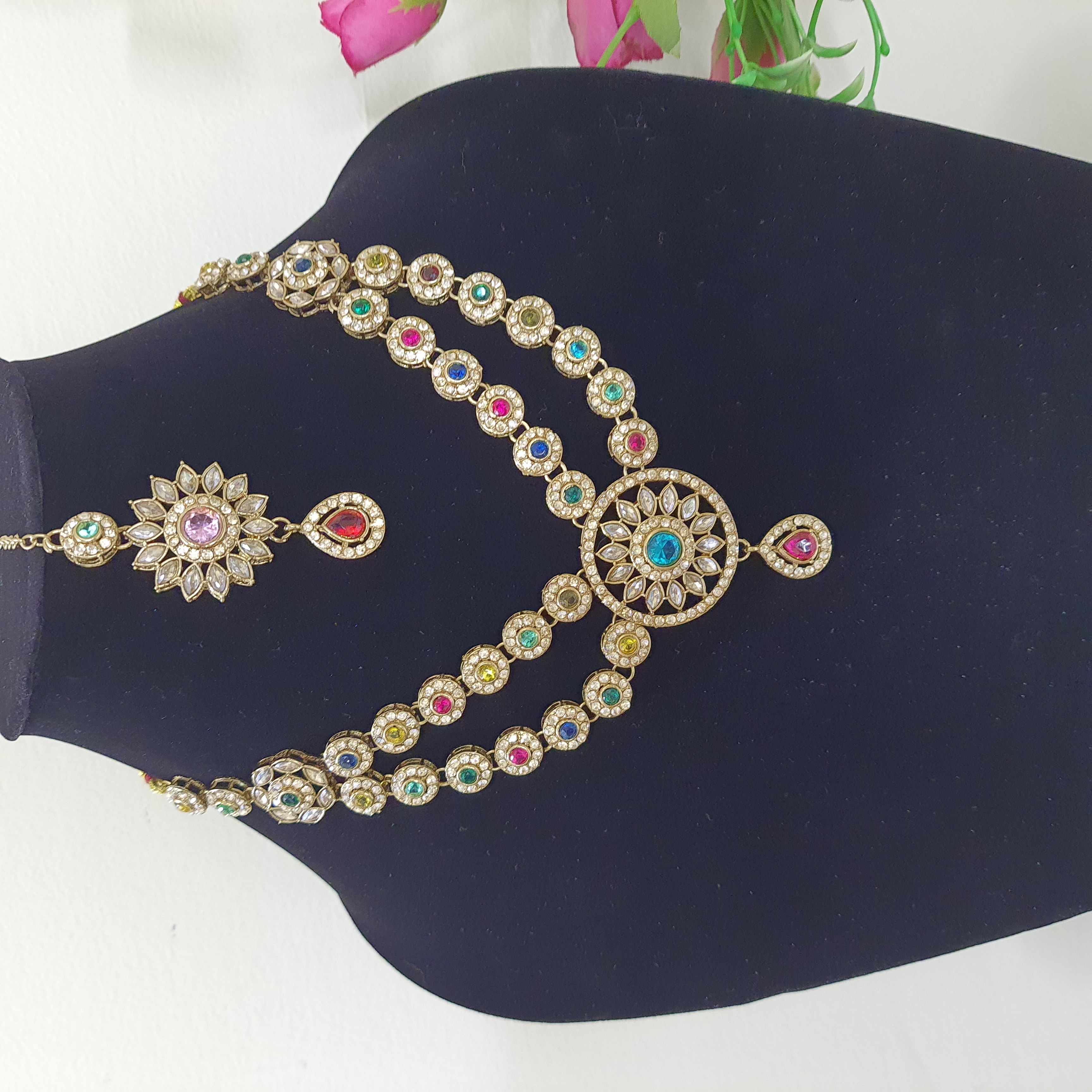 Ras Rang Necklace Set – Multi-Layered Royal Kundan Set | Rang Raagini Collection