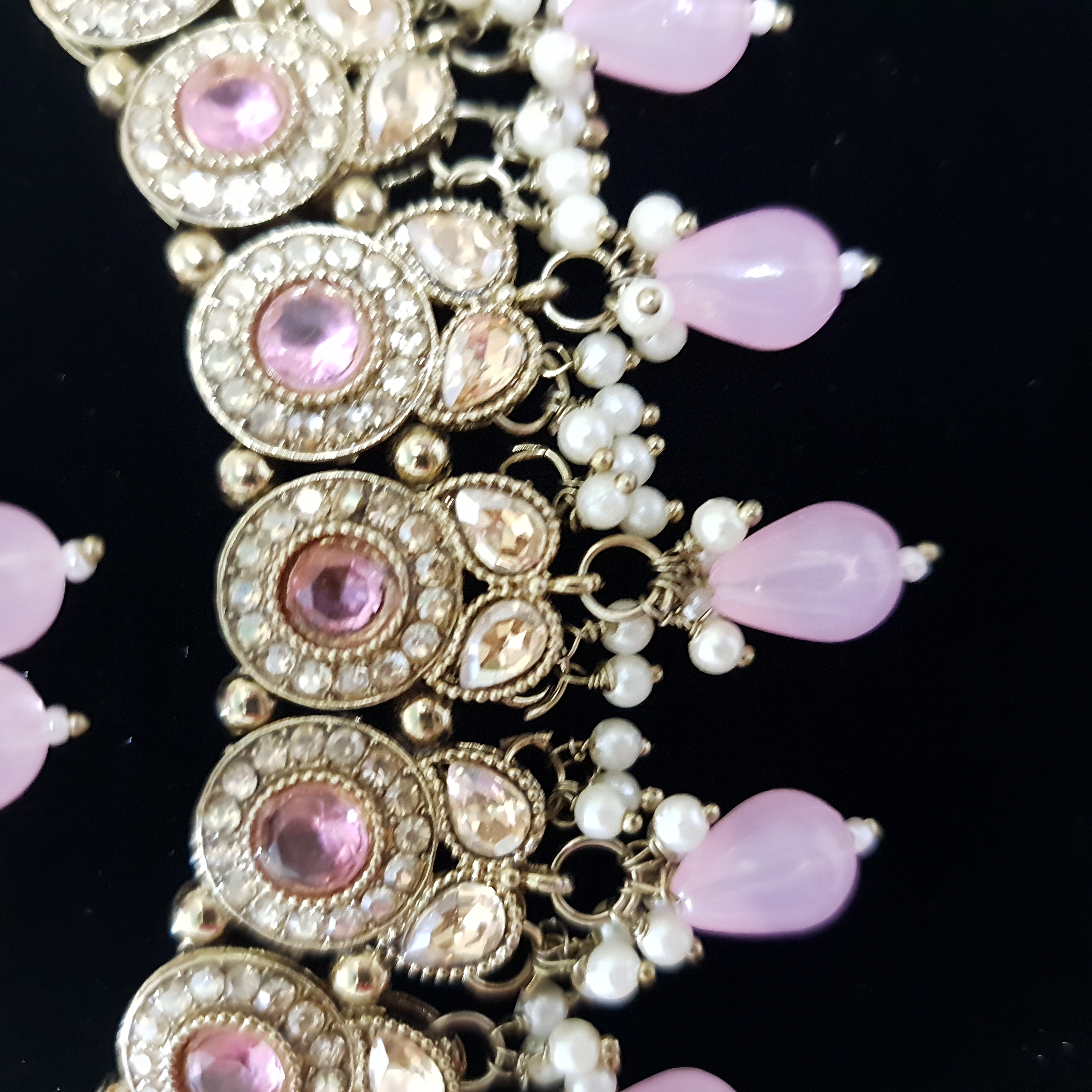 Aayana Necklace Set – Kundan Choker with Pink Drops from Stones & Sparkle Collection