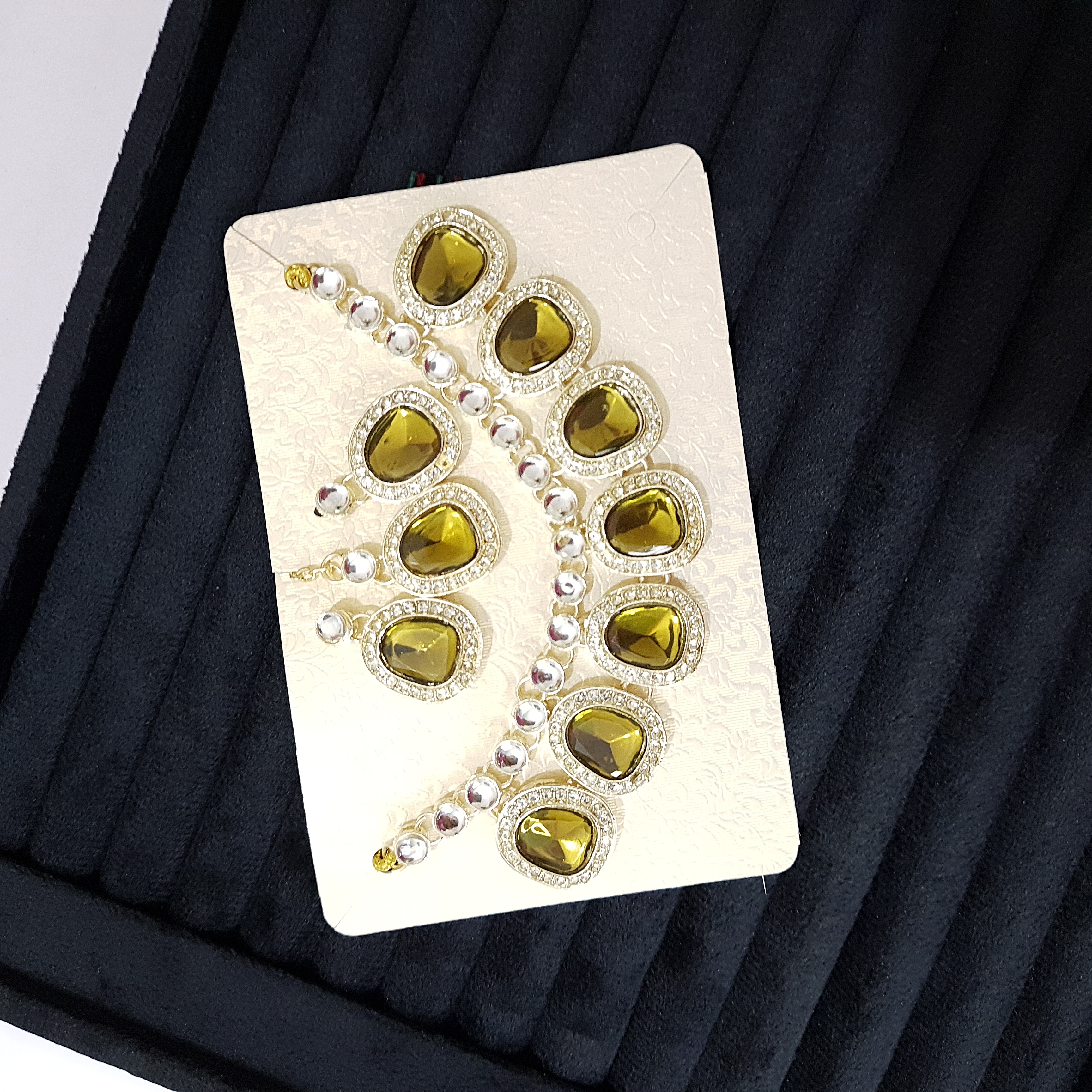 Henna Necklace Set – Mehndi Green Kundan Choker Set | Stones & Sparkle Collection