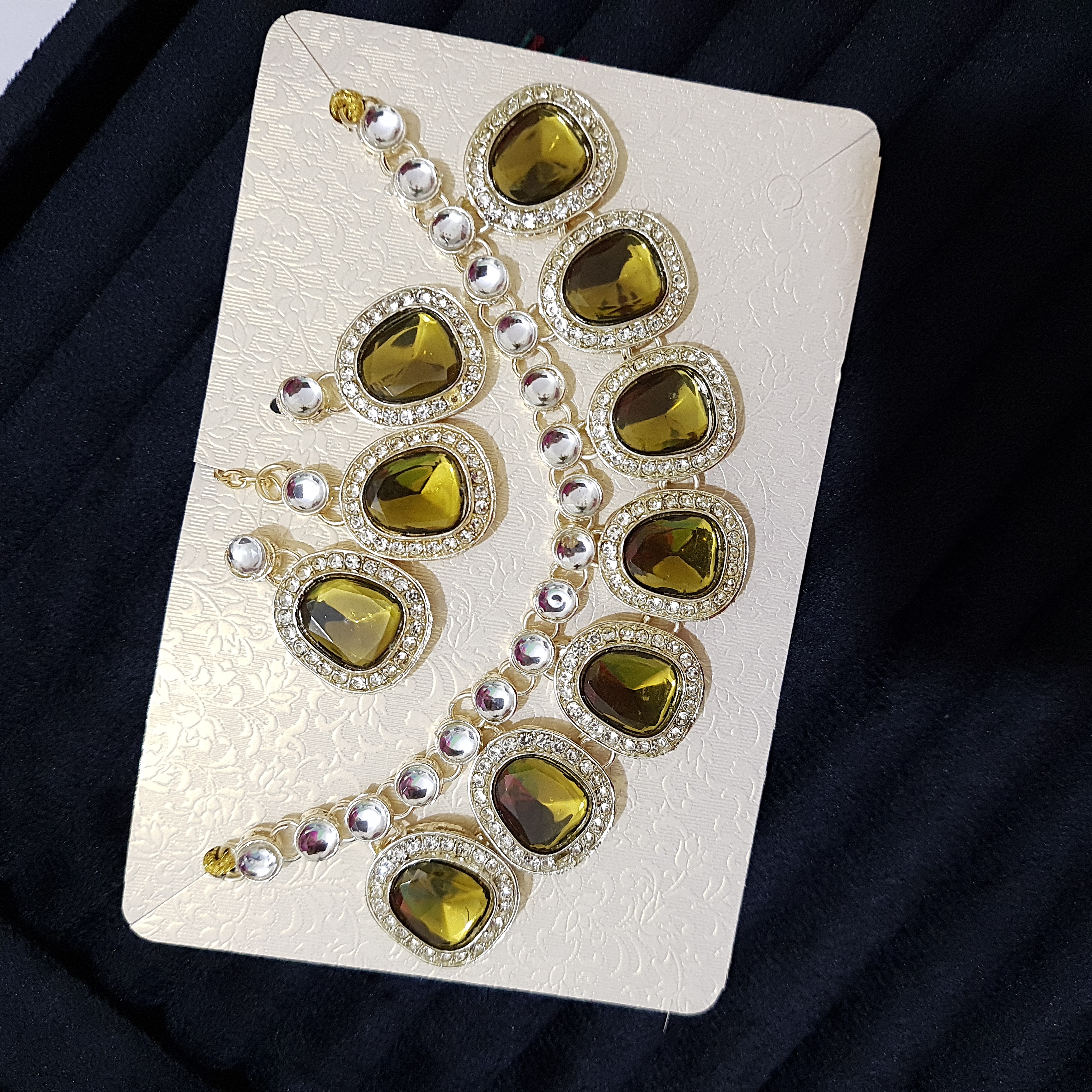 Henna Necklace Set – Mehndi Green Kundan Choker Set | Stones & Sparkle Collection
