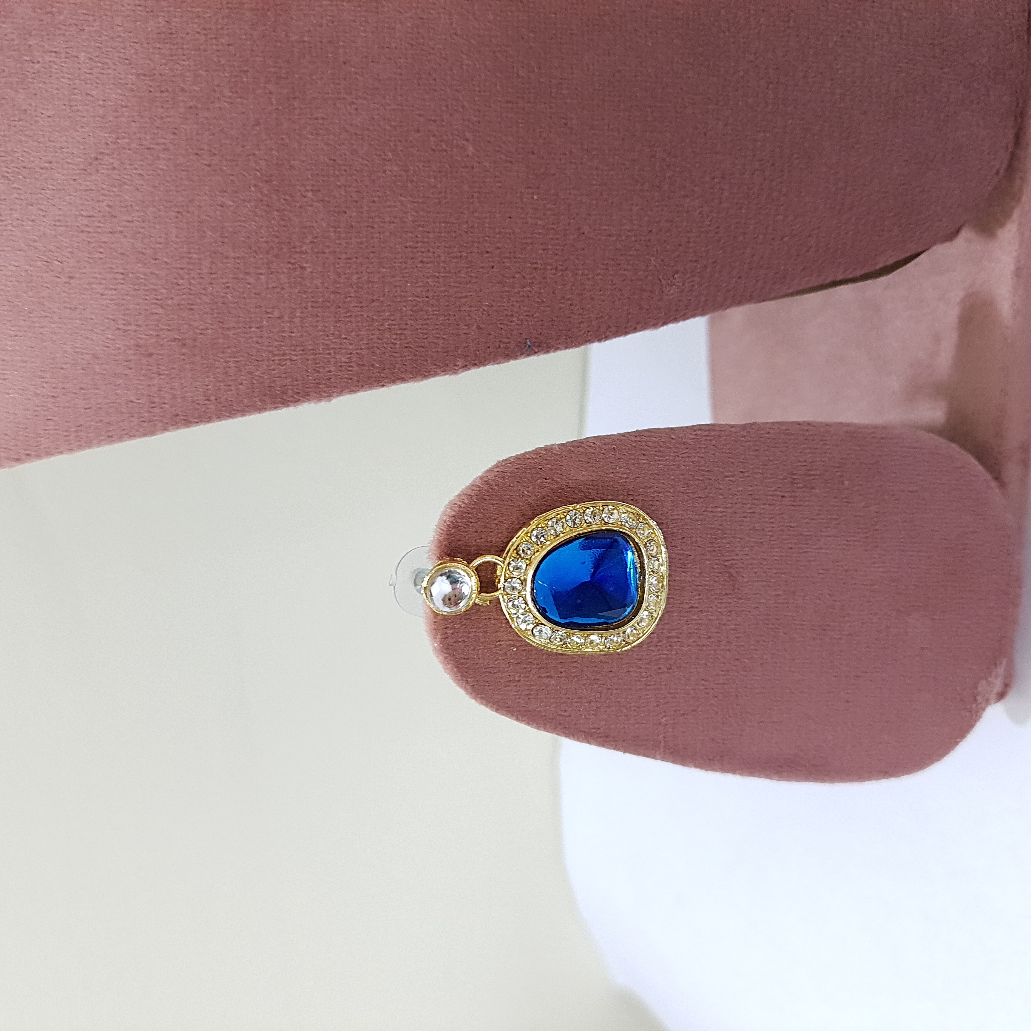 Sapphire Blue Necklace Set – Royal Blue Kundan Choker with Earrings & Maang Tikka | Stones & Sparkle Collection
