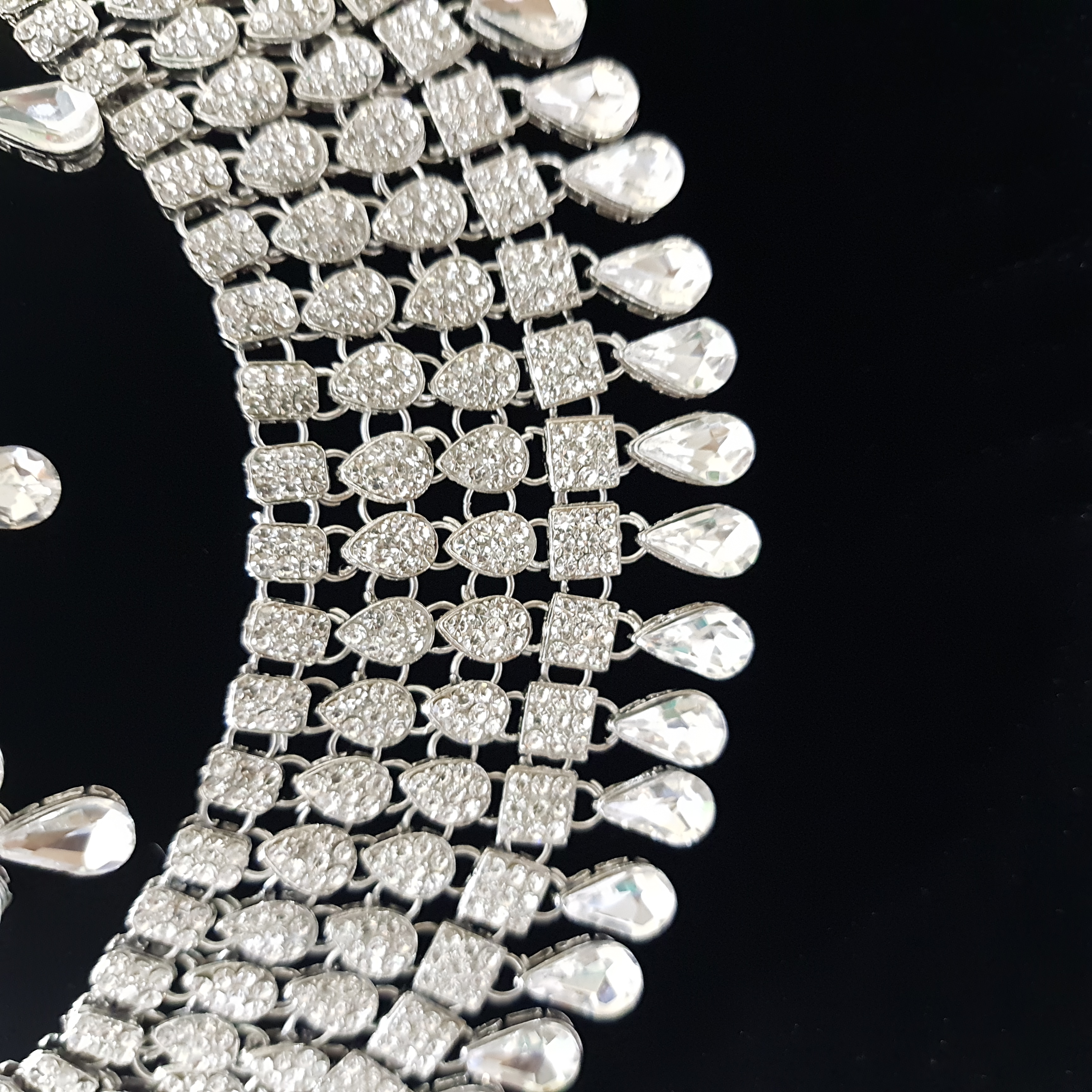 Jhalak Necklace Set – Dazzling Silver-Toned Stones | Stones & Sparkle Collection