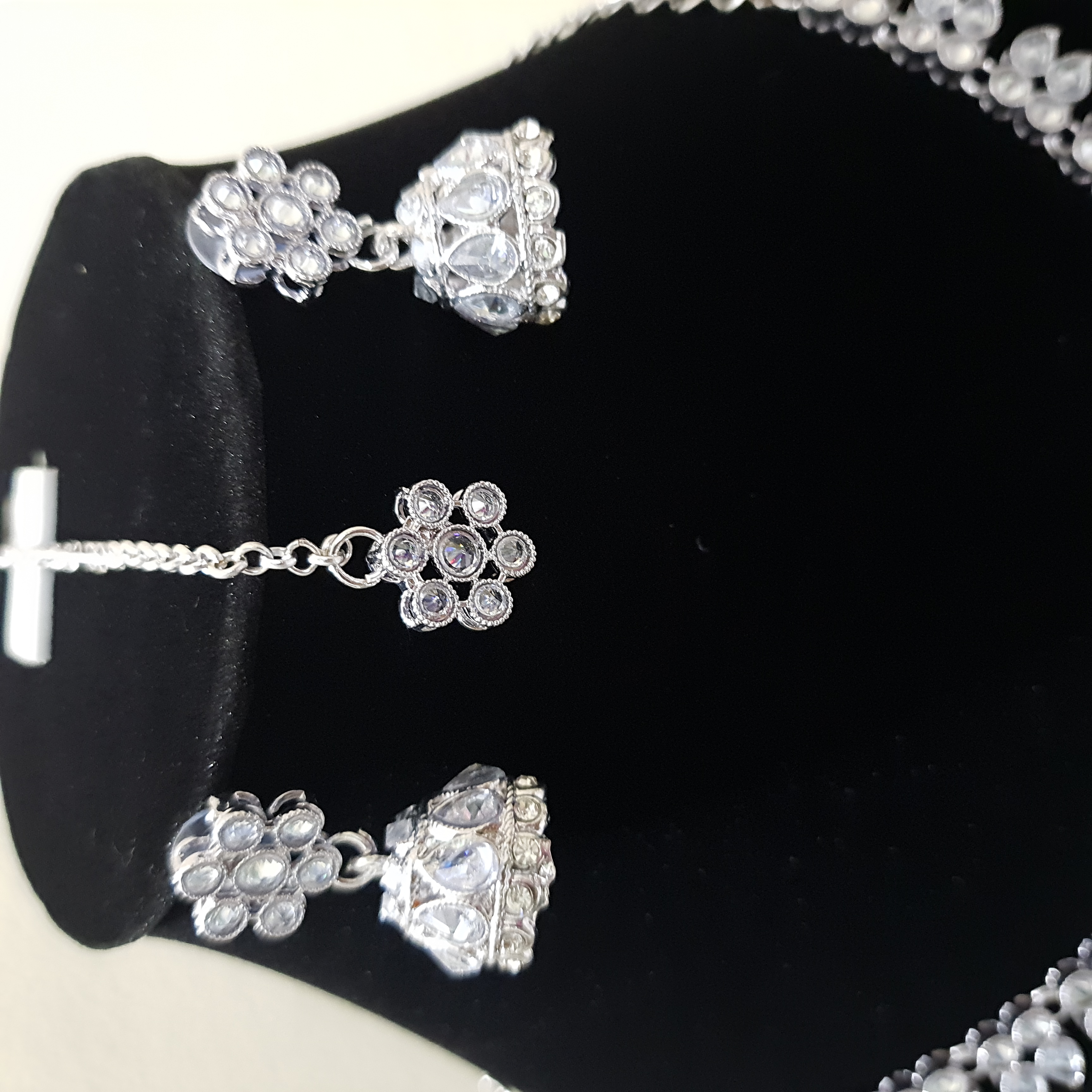 Sparkling Paisley Necklace Set with Earrings & Maang Tikka | Stones & Sparkle Collection