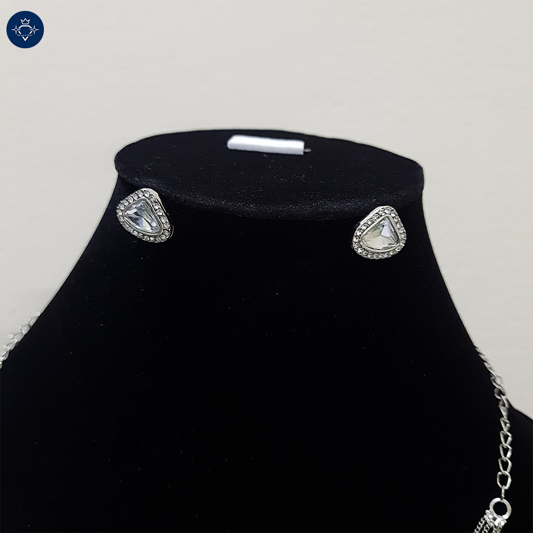 Nitya Deepti Silver – Multi-Layer Heart Charm Necklace Set