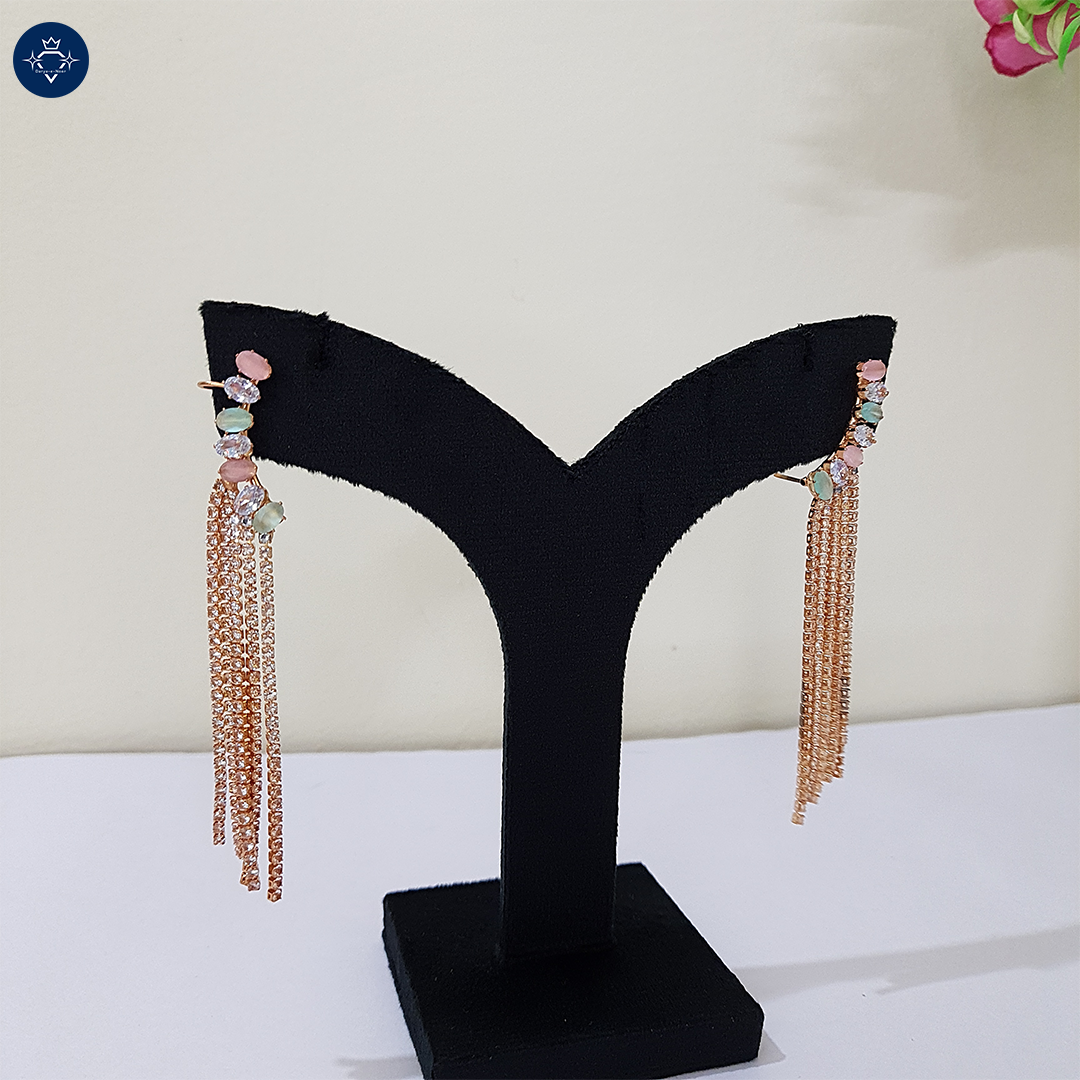 Abshari Earrings – Cascading Chain Statement Earrings