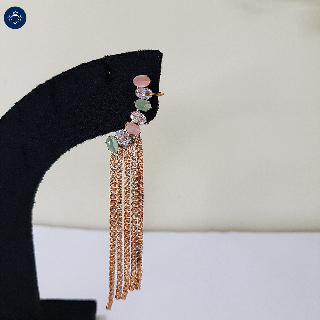 Abshari Earrings – Cascading Chain Statement Earrings