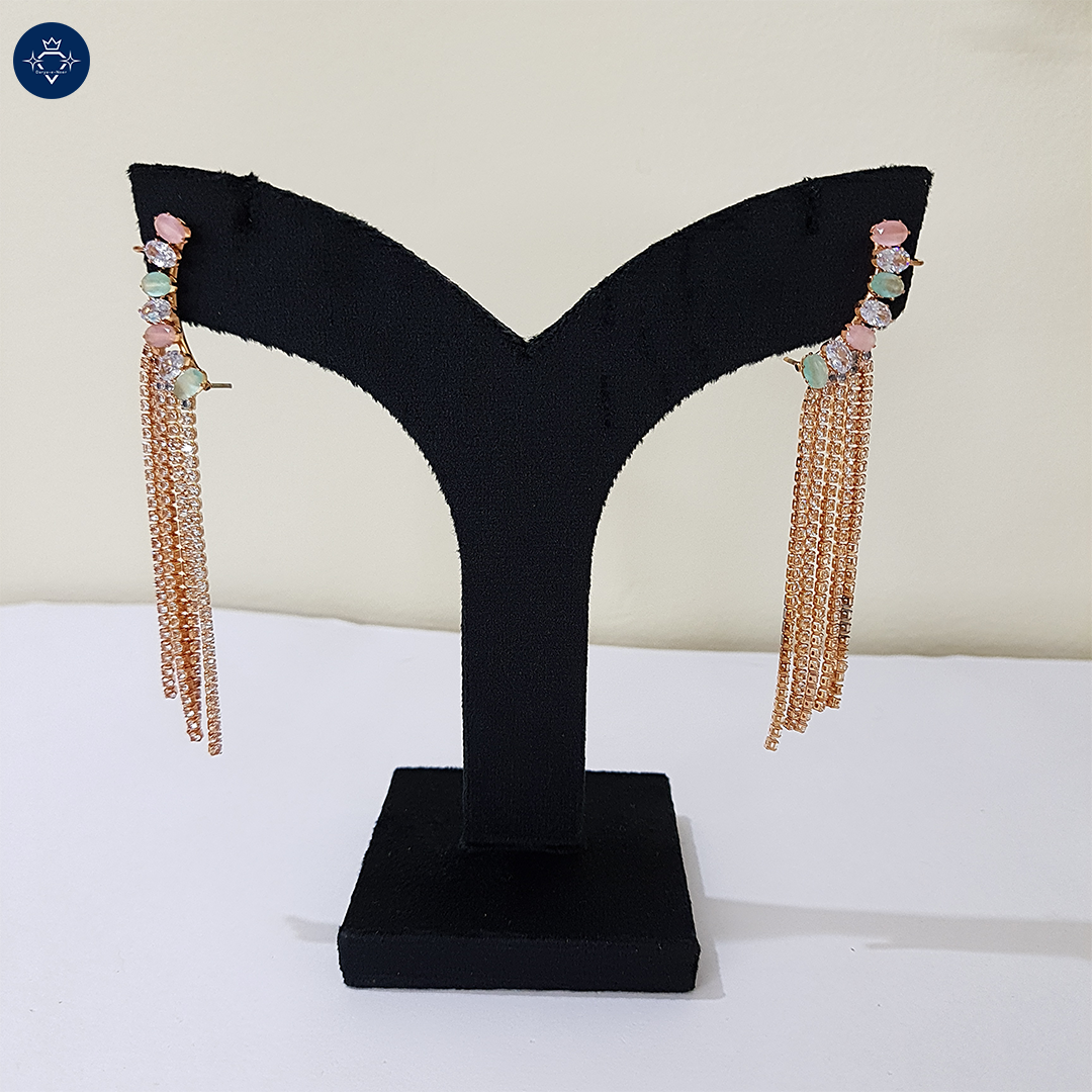 Abshari Earrings – Cascading Chain Statement Earrings