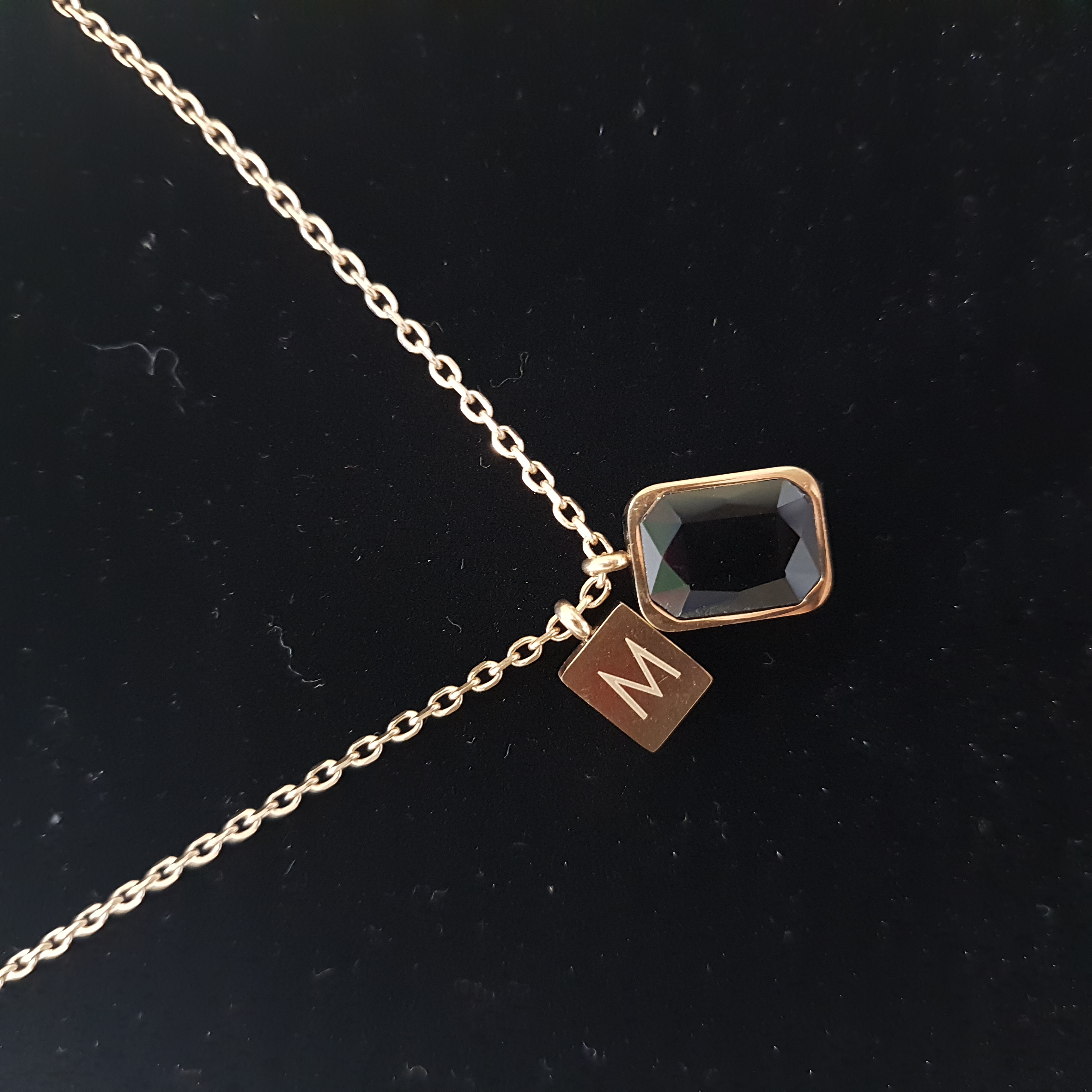 Letter M Monogram Sparkle Pendant | Daily Dose Collection