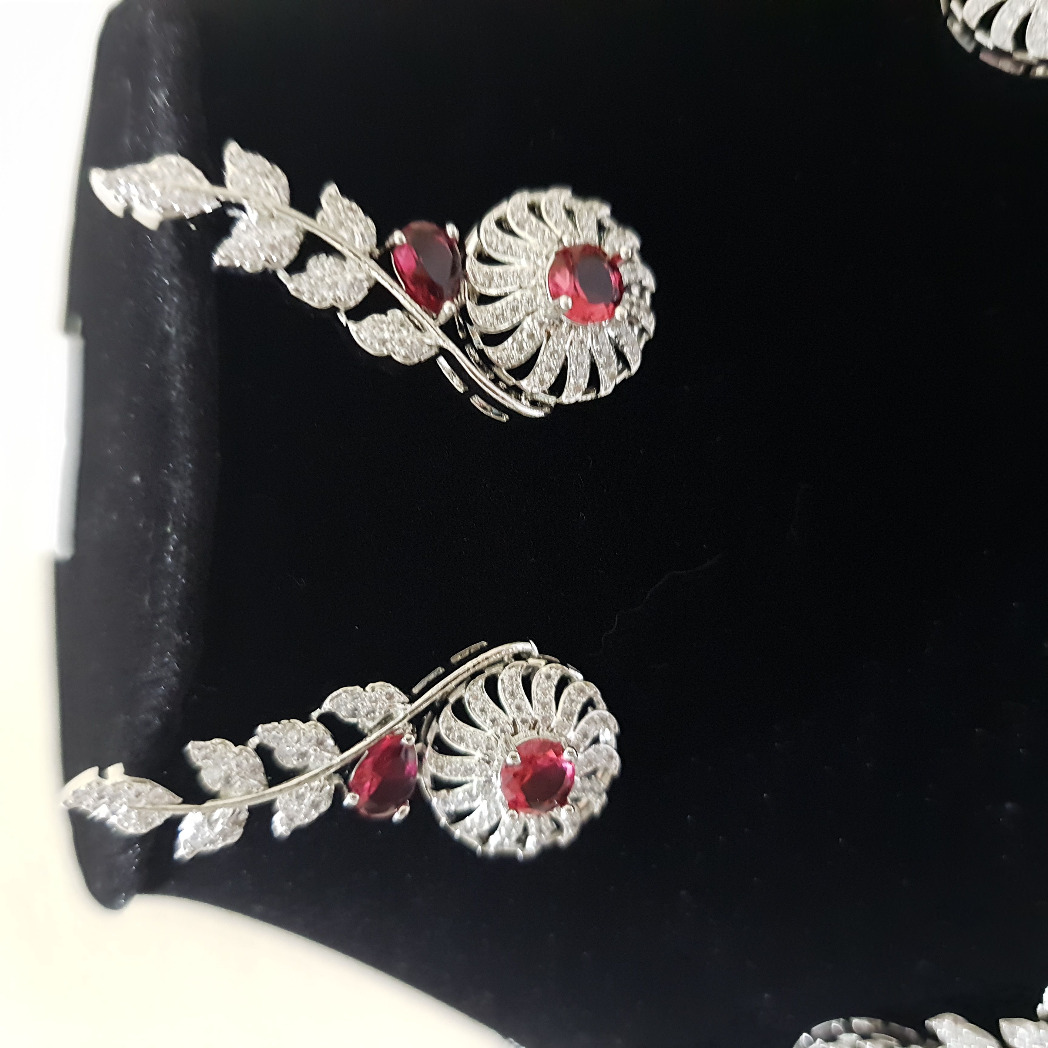 Ruby Leaf Jewellery Set | Diamond Diaries Collection