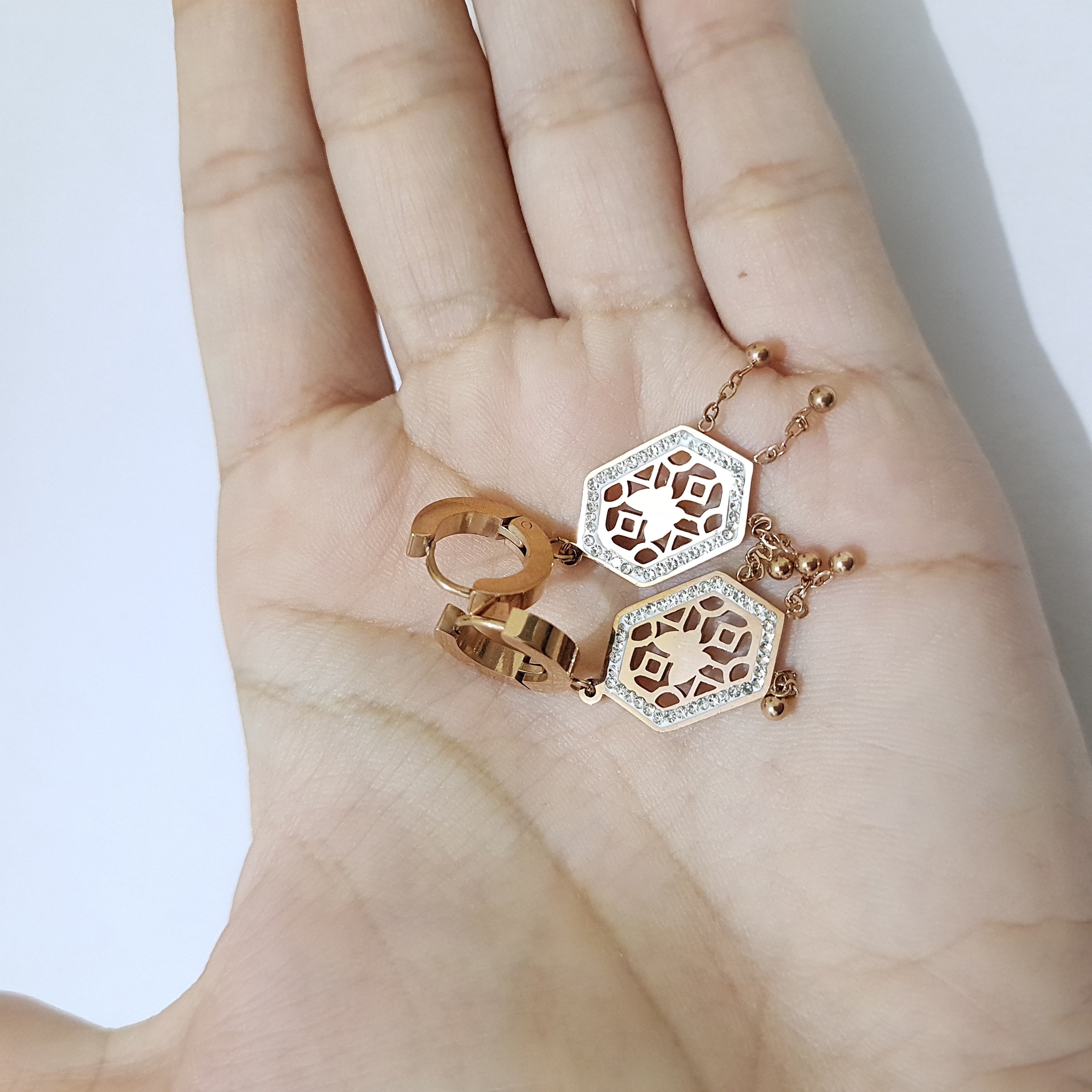 Hexa Charm Drop Earrings | Daily Dose Collection
