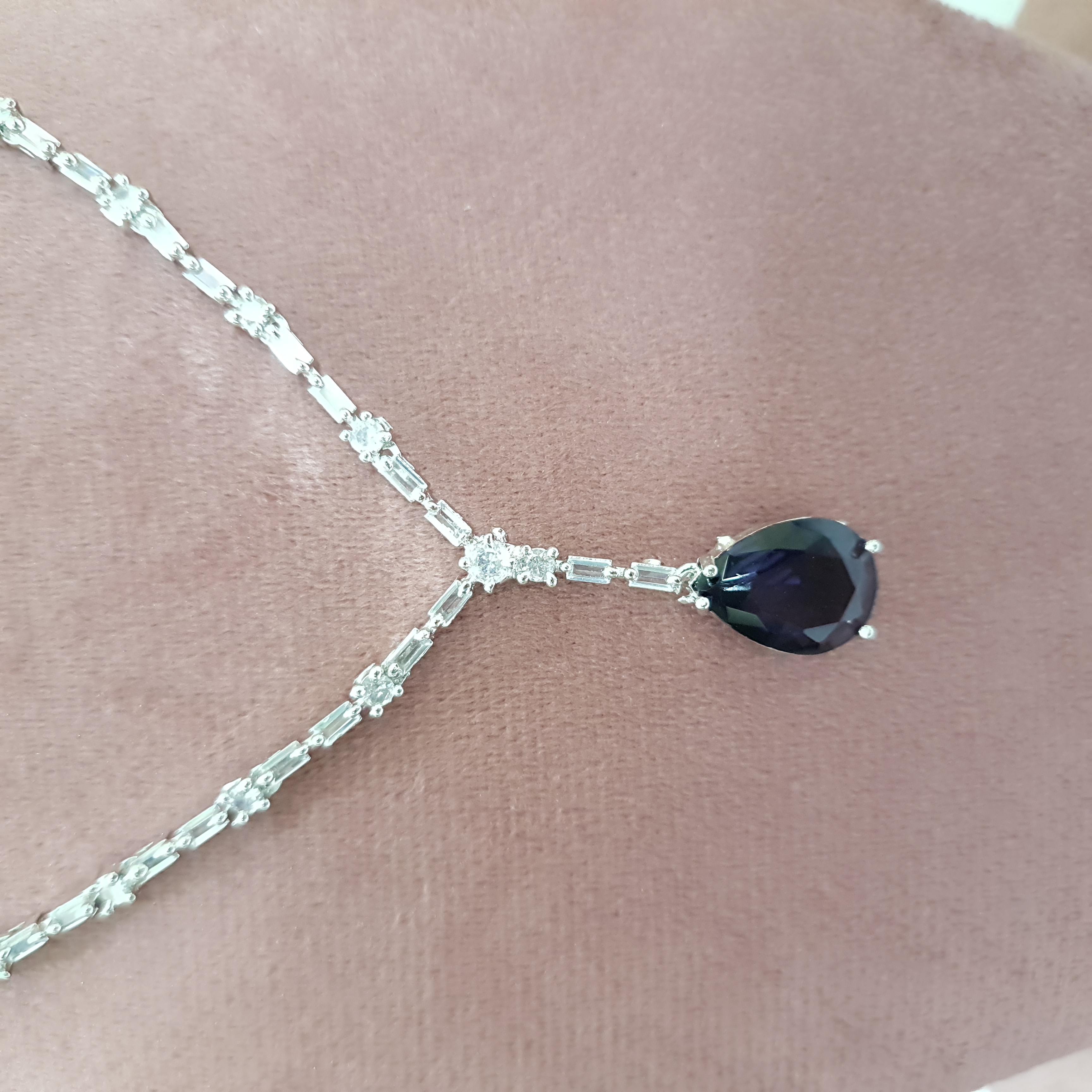 Royal Purple Teardrop Jewellery Set | Diamond Diaries Collection