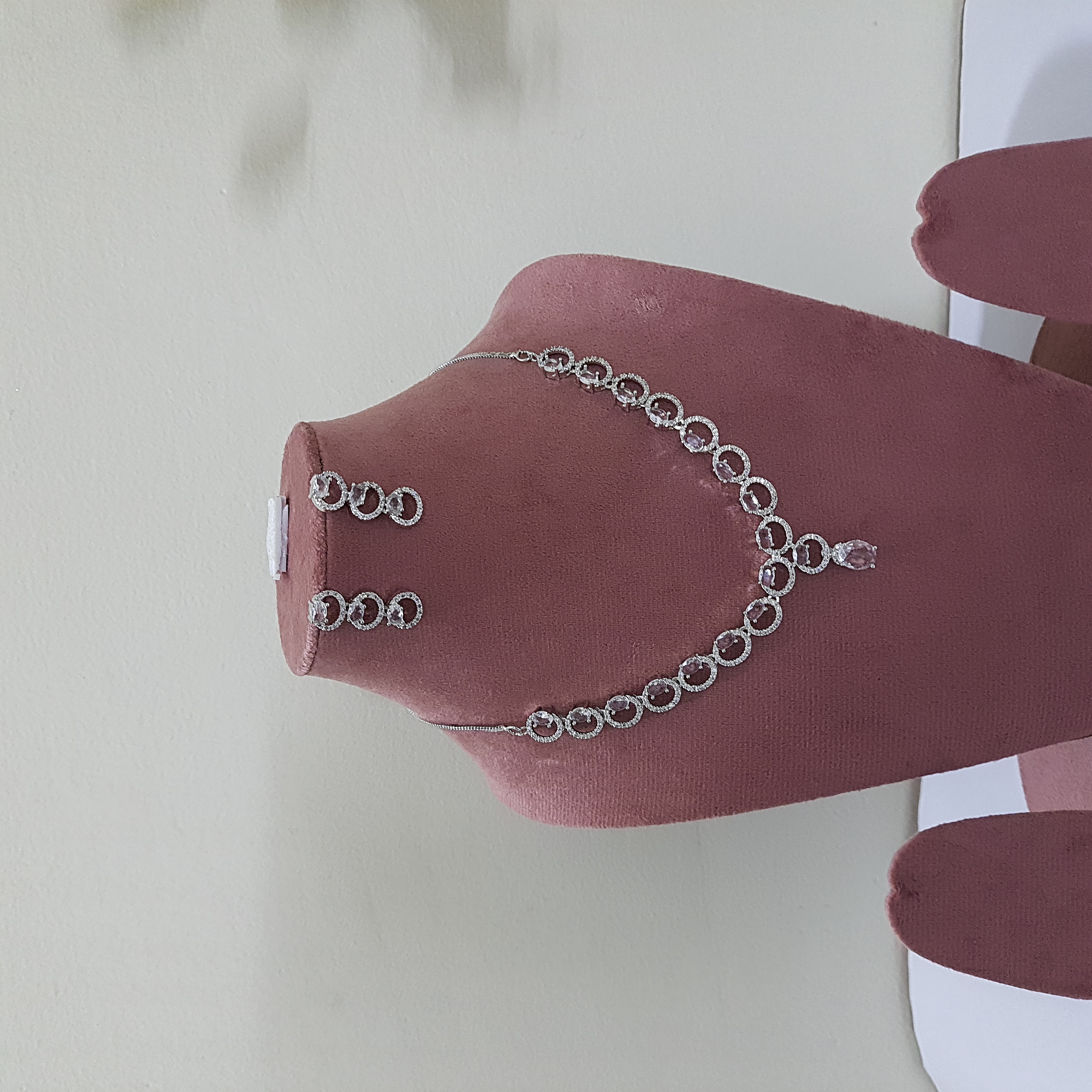 Silver Circles AD Jewellery Set | Diamond Diaries Collection