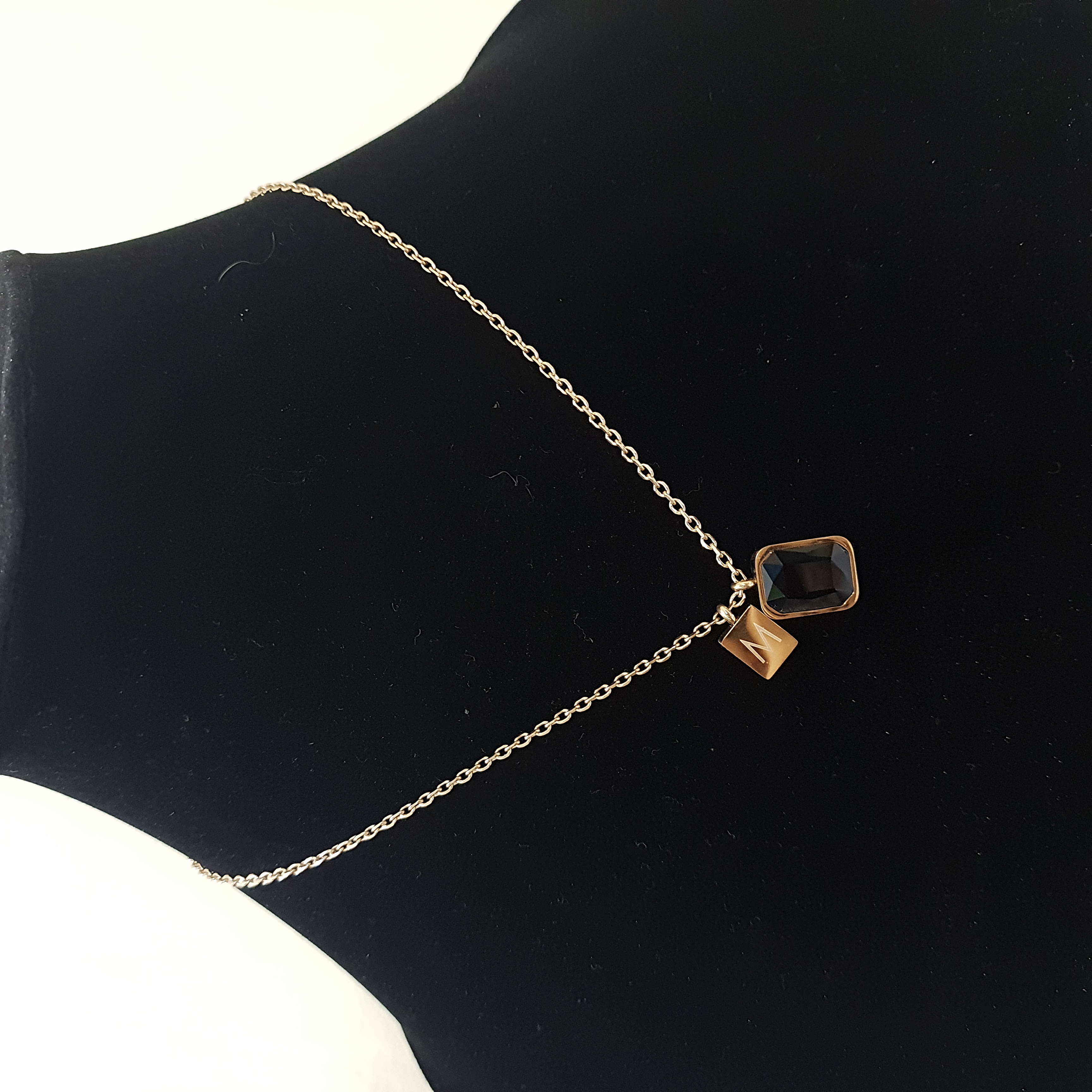 Letter M Monogram Sparkle Pendant | Daily Dose Collection